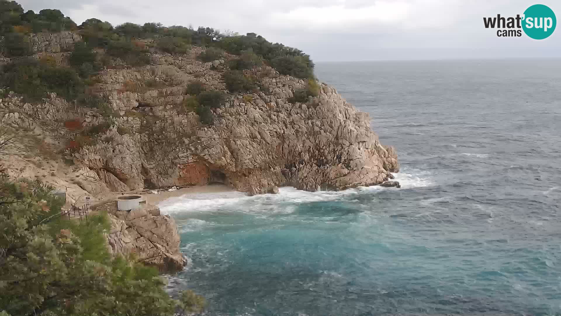 Spletna kamera Brseč plaža – Mošćenička Draga – Hrvaška