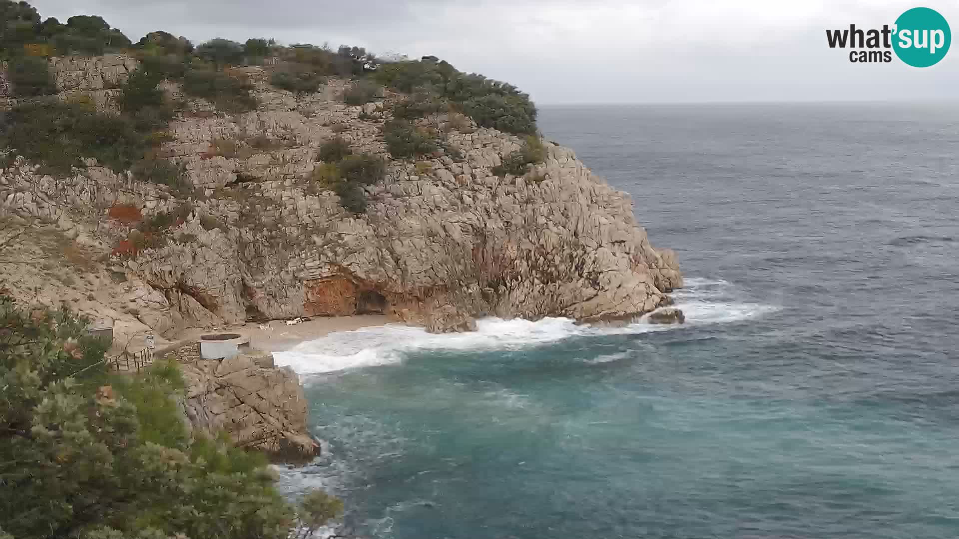 Spletna kamera Brseč plaža – Mošćenička Draga – Hrvaška