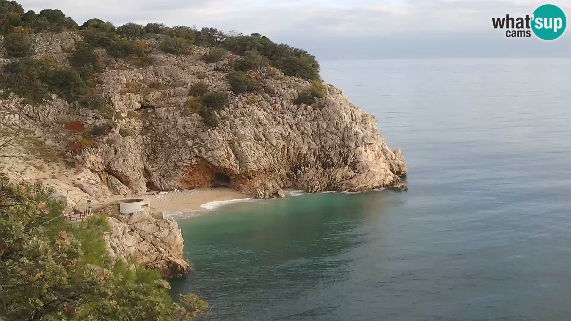 Webcam plage Brseč à Mošćenička Draga, Croatie