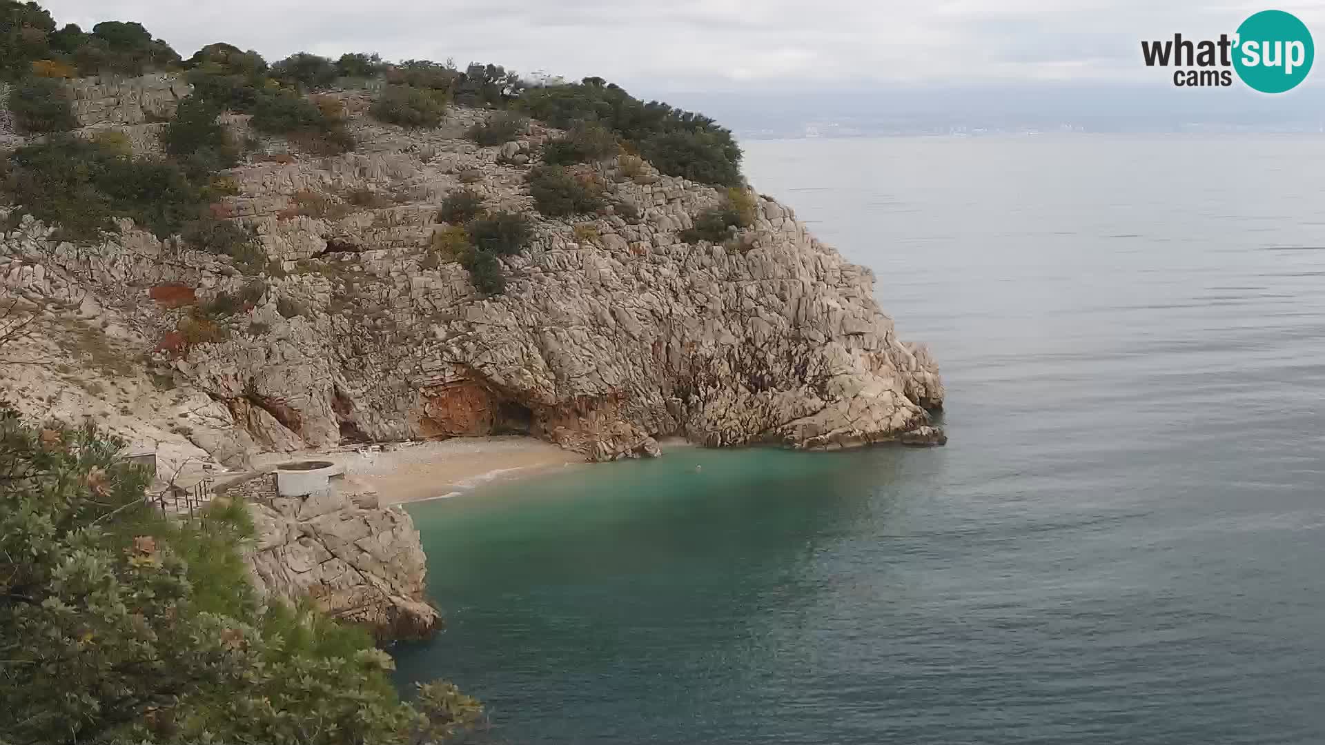 Webcam plage Brseč à Mošćenička Draga, Croatie