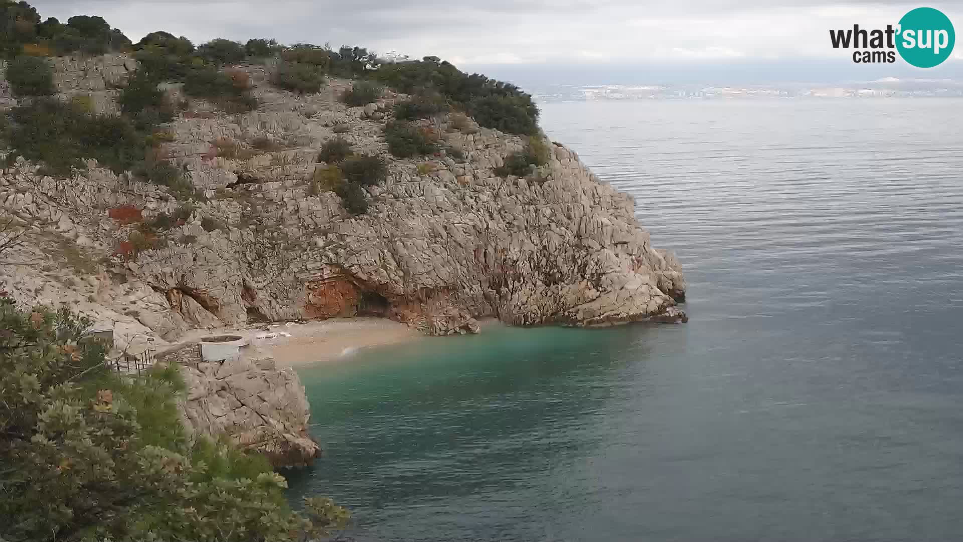 Webcam plage Brseč à Mošćenička Draga, Croatie