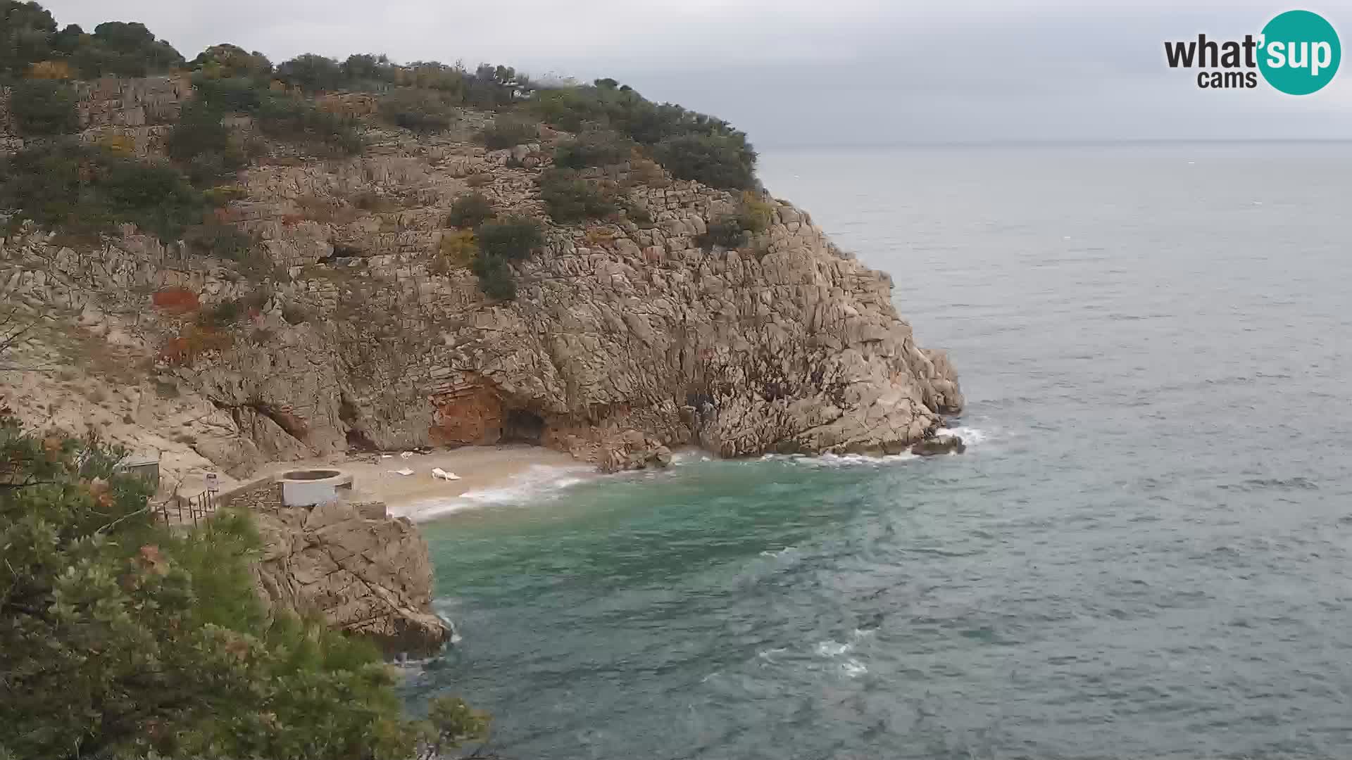 Webcam plage Brseč à Mošćenička Draga, Croatie