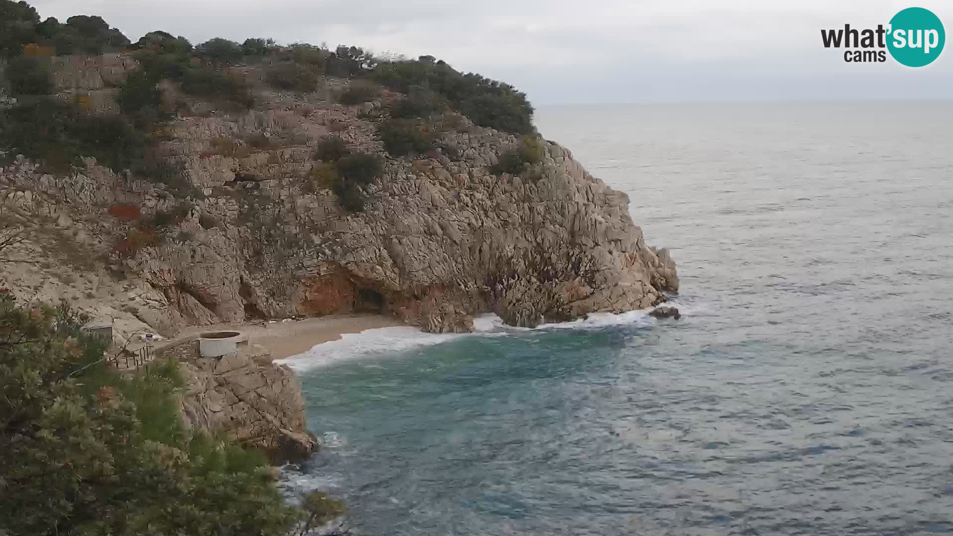 Spletna kamera Brseč plaža – Mošćenička Draga – Hrvaška
