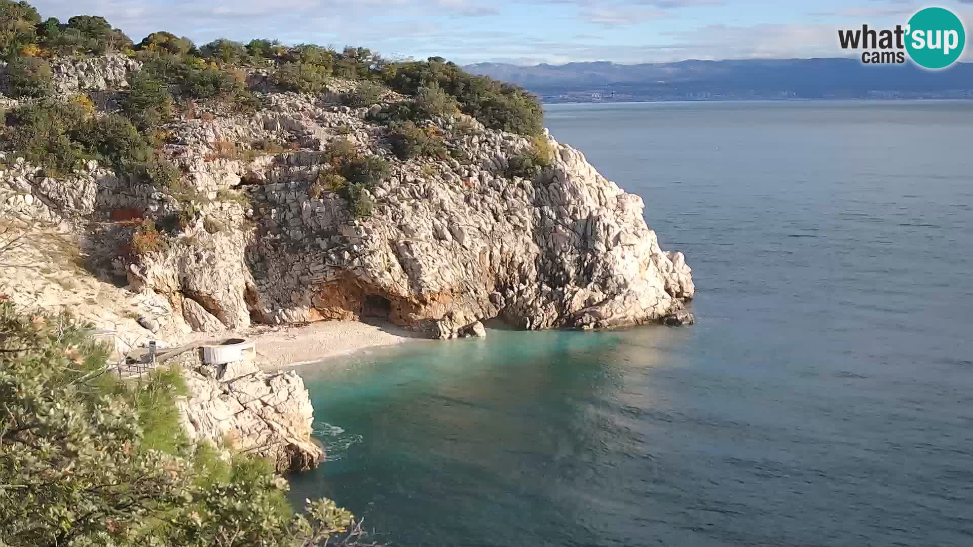 Cámara web de la playa de Brseč en Mošćenička Draga, Croacia