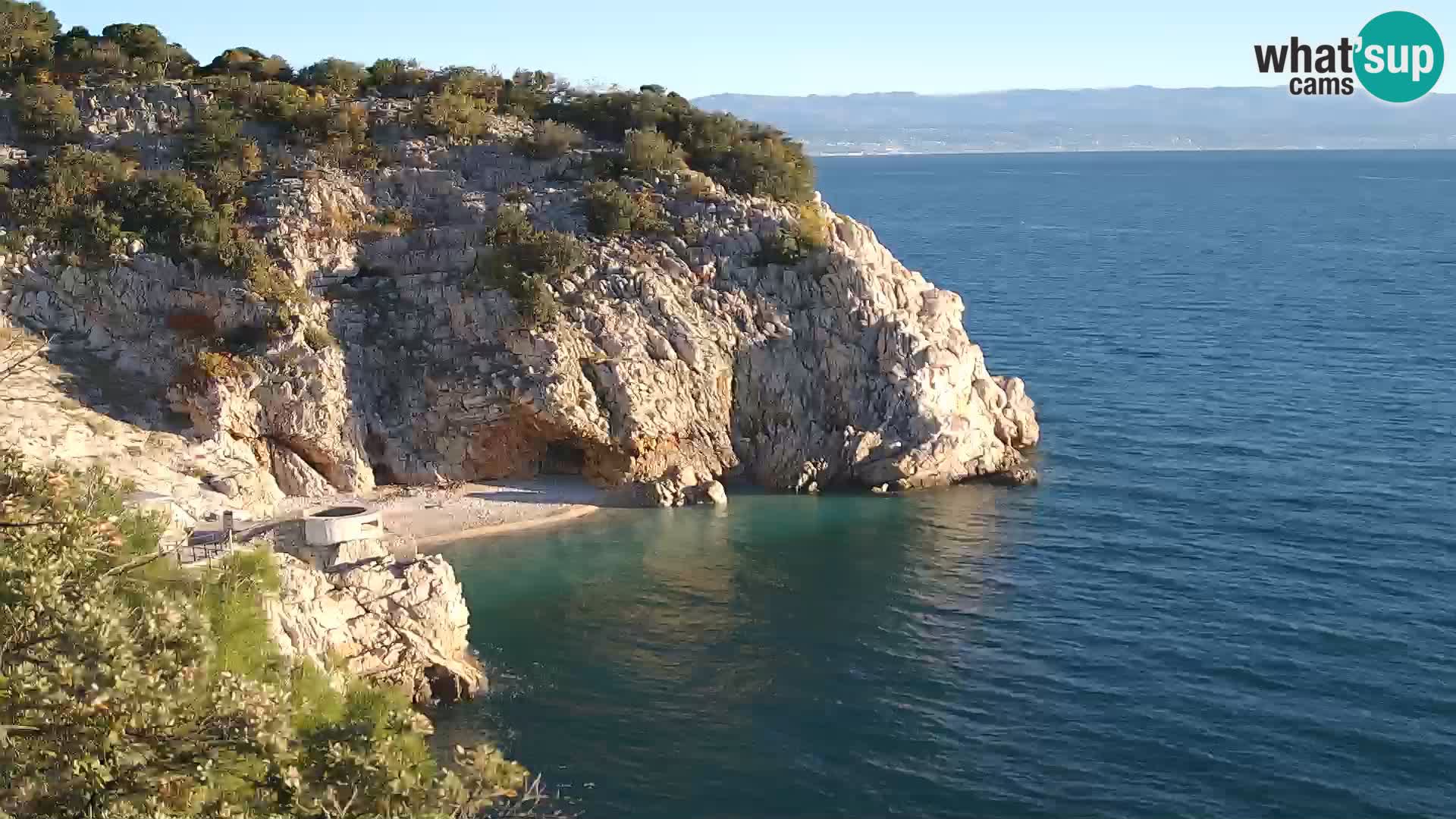 Cámara web de la playa de Brseč en Mošćenička Draga, Croacia