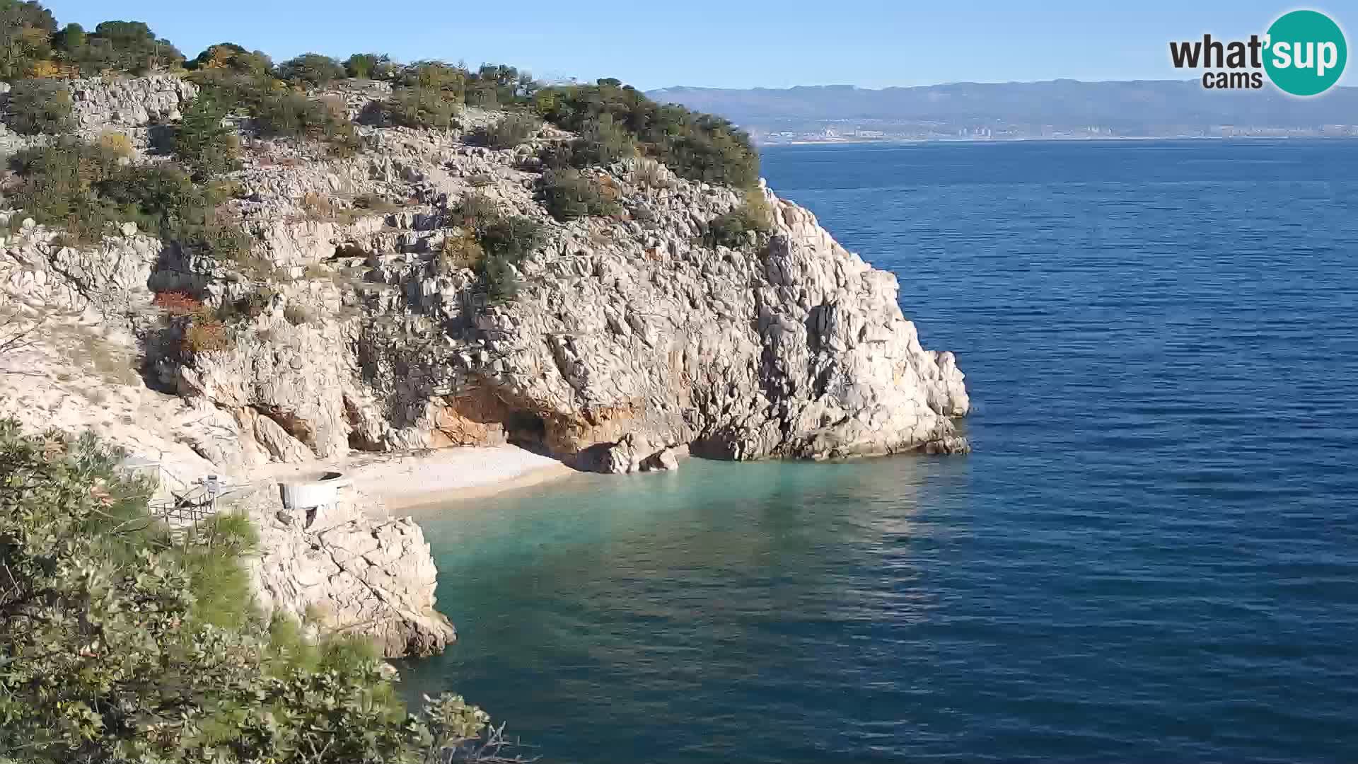 Spletna kamera Brseč plaža – Mošćenička Draga – Hrvaška