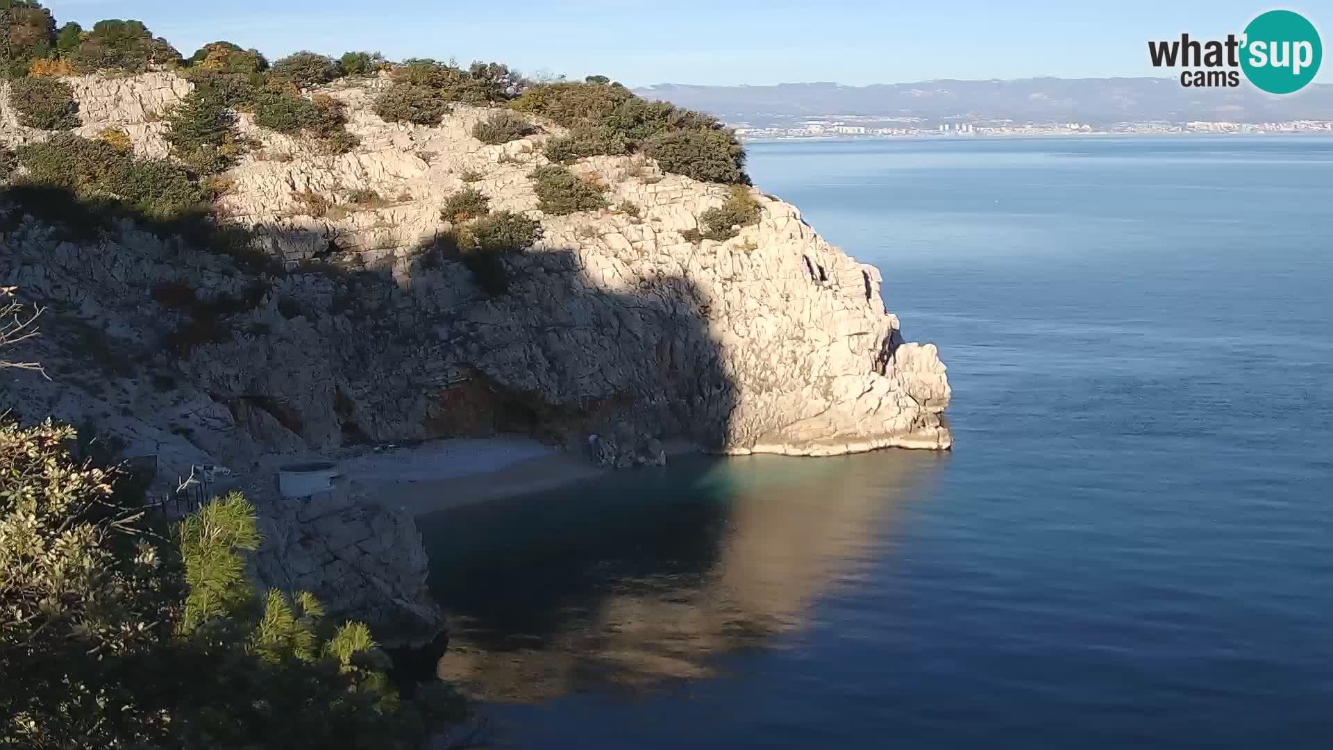 Webcam plage Brseč à Mošćenička Draga, Croatie