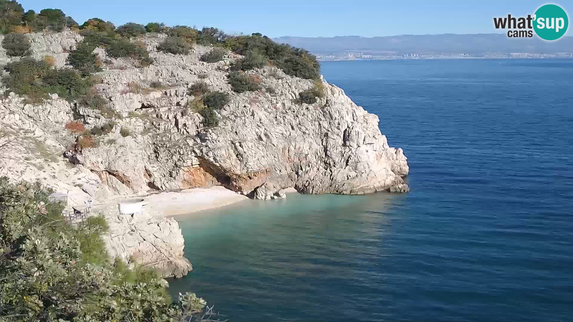 Spletna kamera Brseč plaža – Mošćenička Draga – Hrvaška
