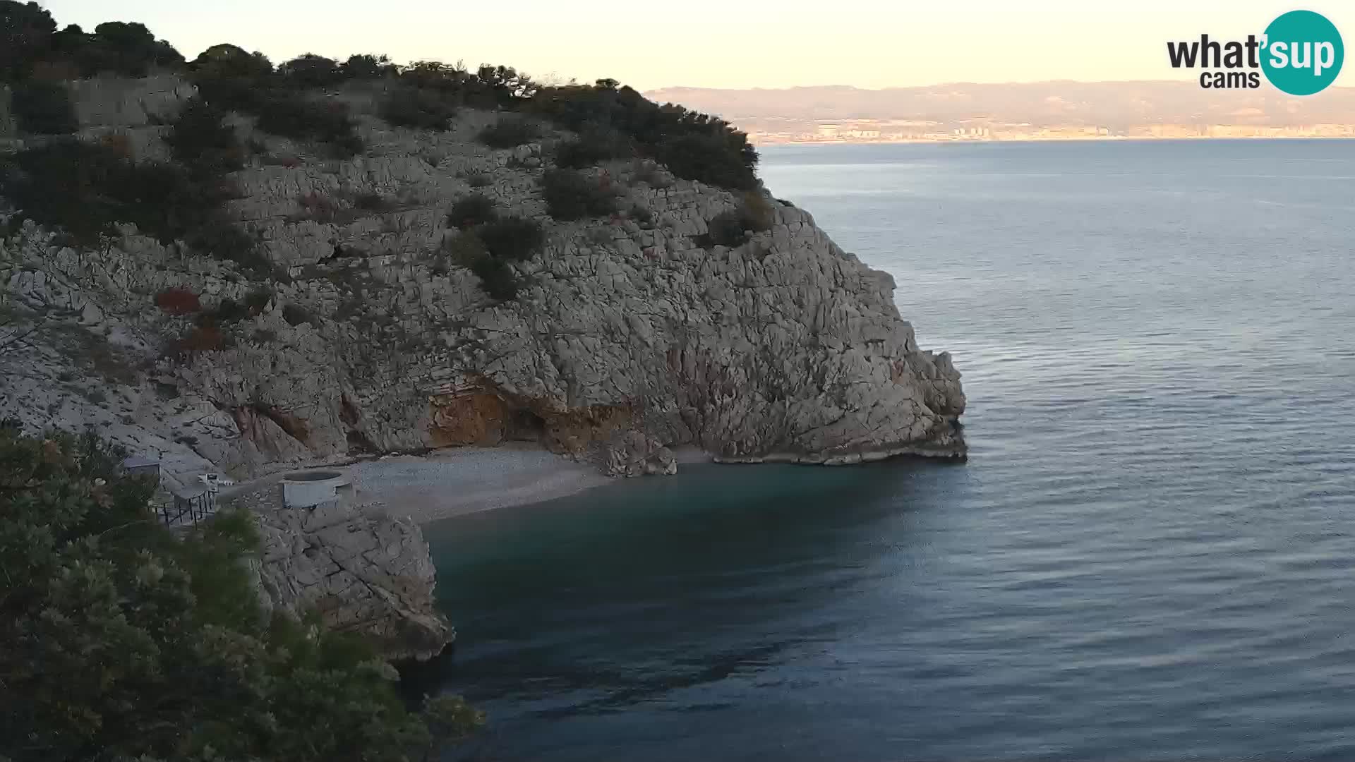 Webcam plage Brseč à Mošćenička Draga, Croatie