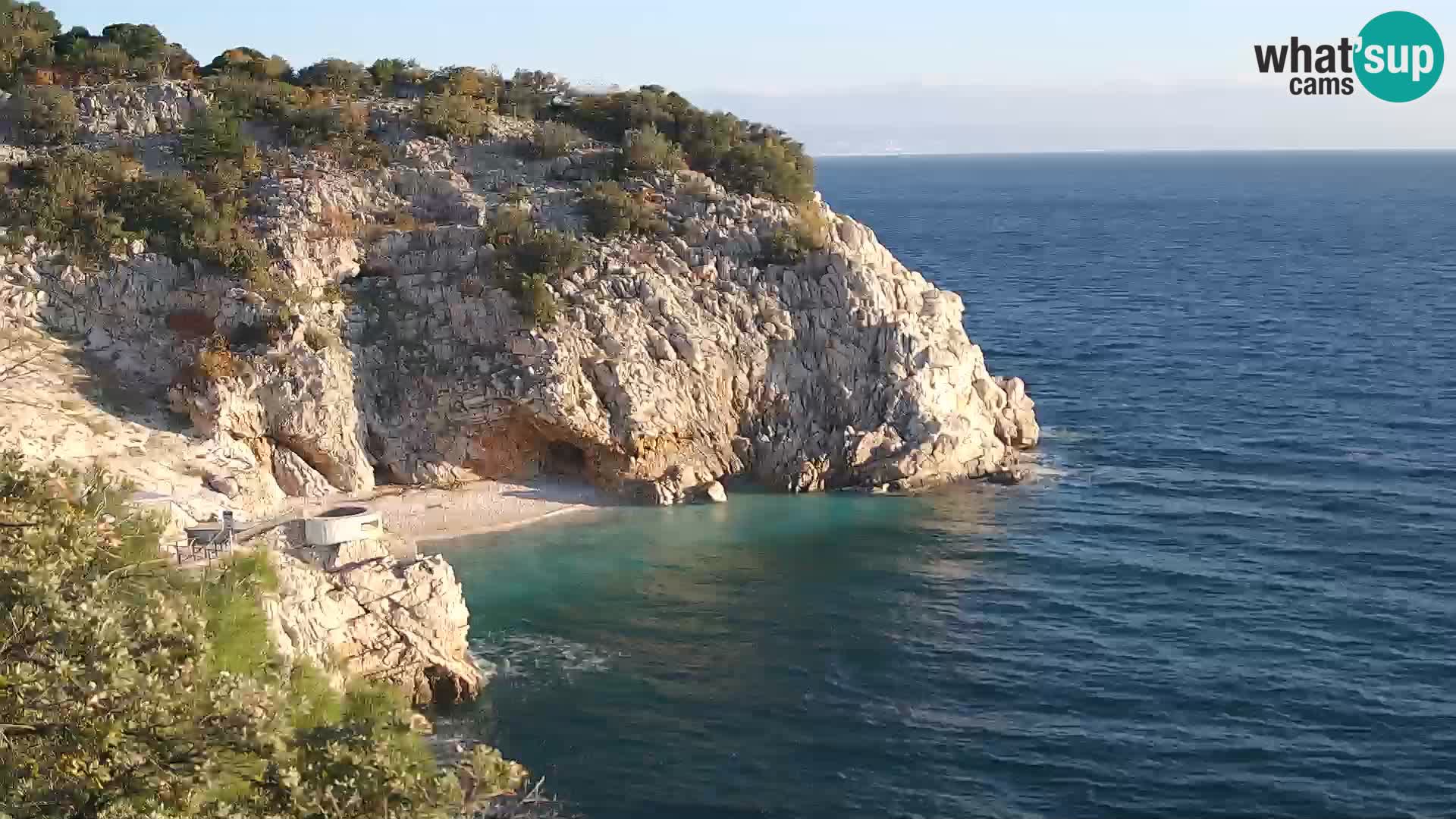 Webcam plage Brseč à Mošćenička Draga, Croatie