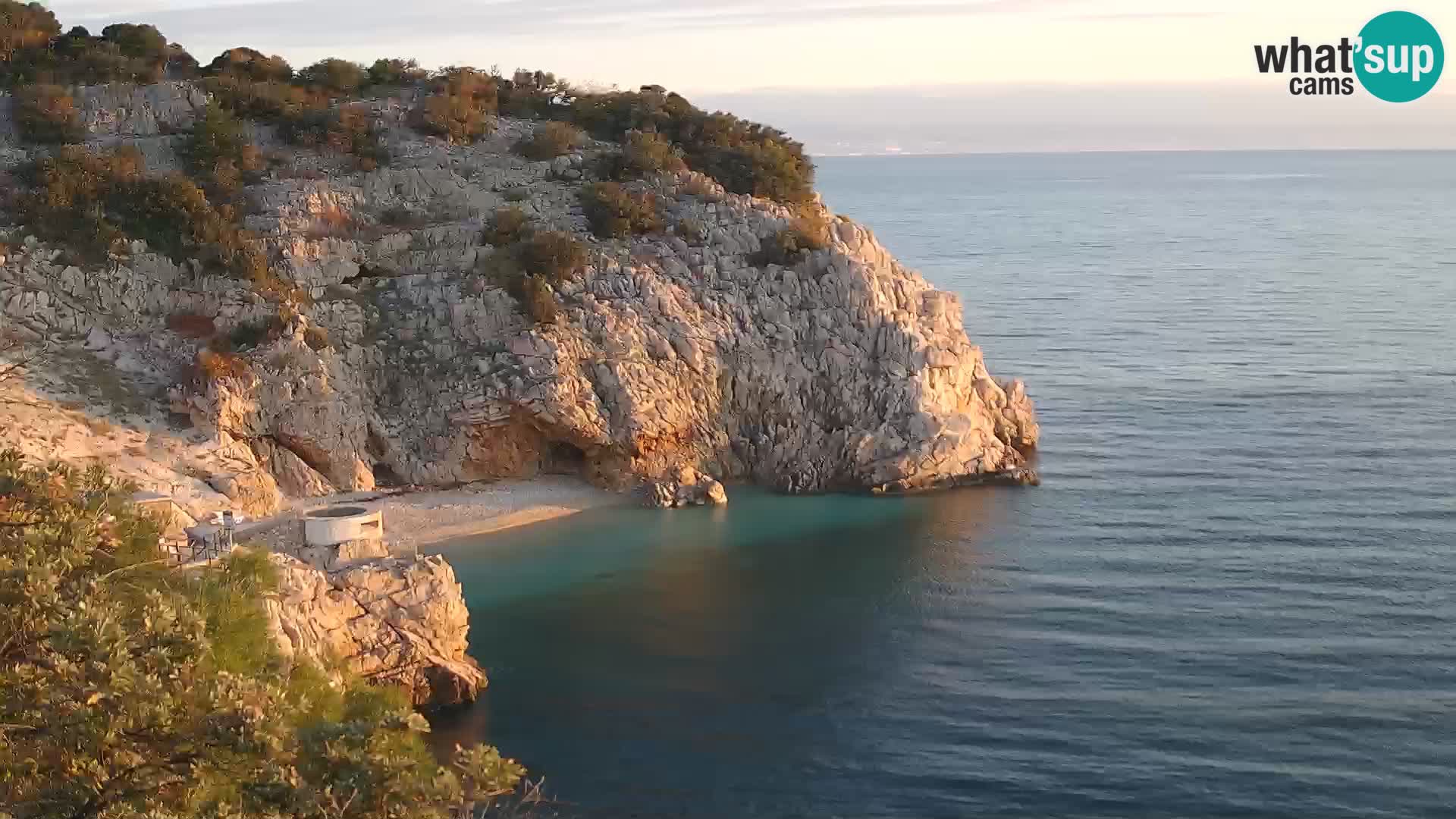 Webcam plage Brseč à Mošćenička Draga, Croatie