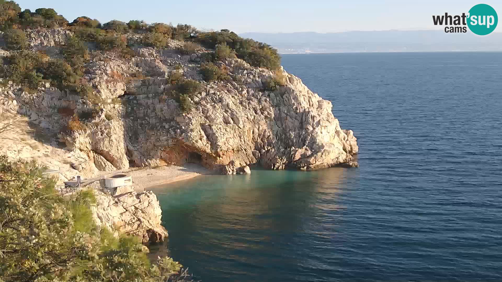 Cámara web de la playa de Brseč en Mošćenička Draga, Croacia