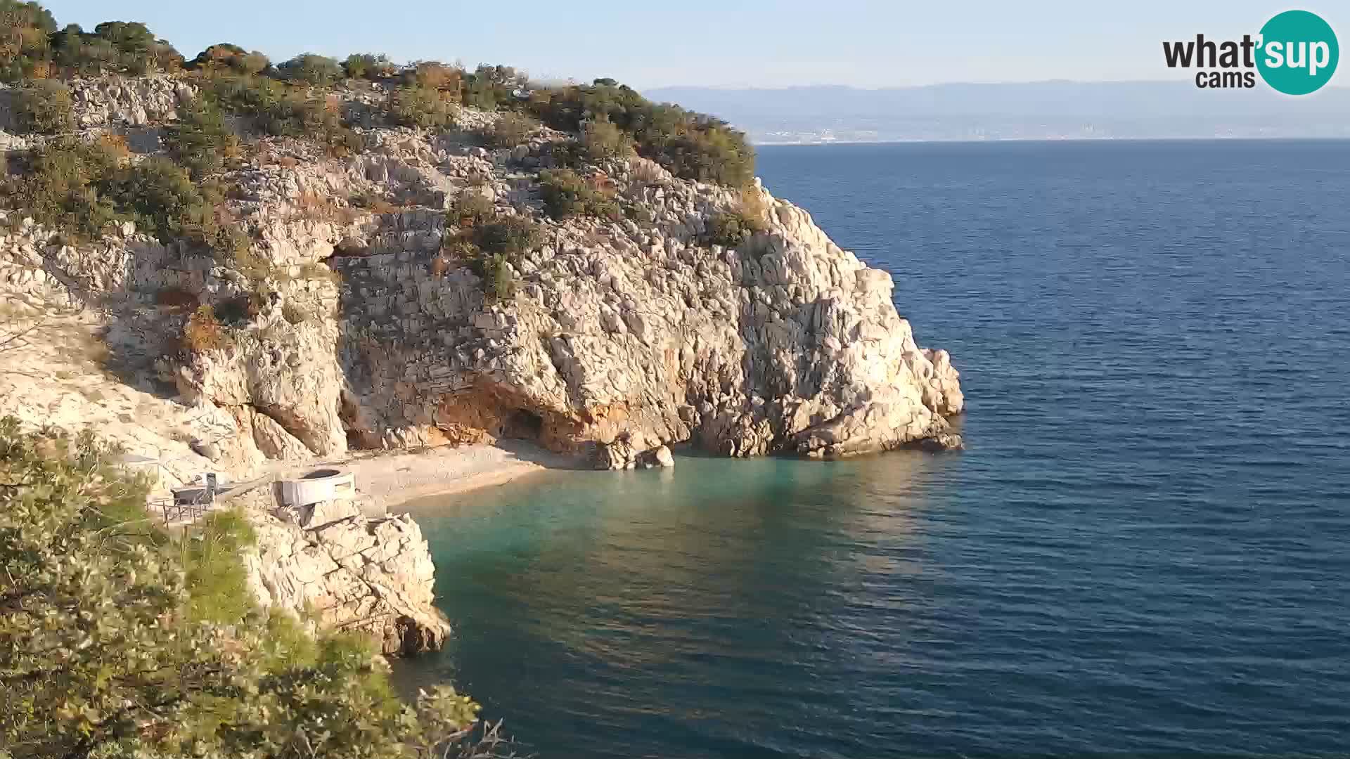 Webcam plage Brseč à Mošćenička Draga, Croatie