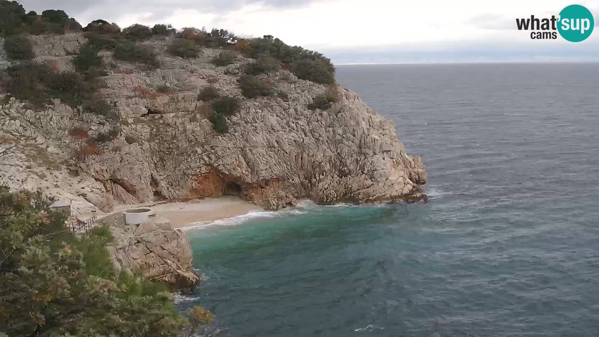 Spletna kamera Brseč plaža – Mošćenička Draga – Hrvaška