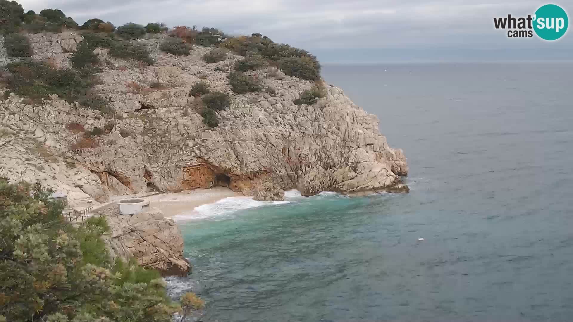 Webcam plage Brseč à Mošćenička Draga, Croatie