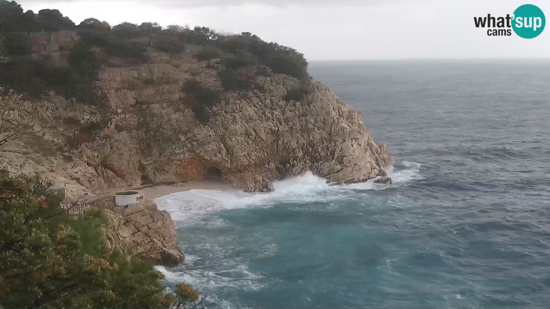 Webcam plage Brseč à Mošćenička Draga, Croatie