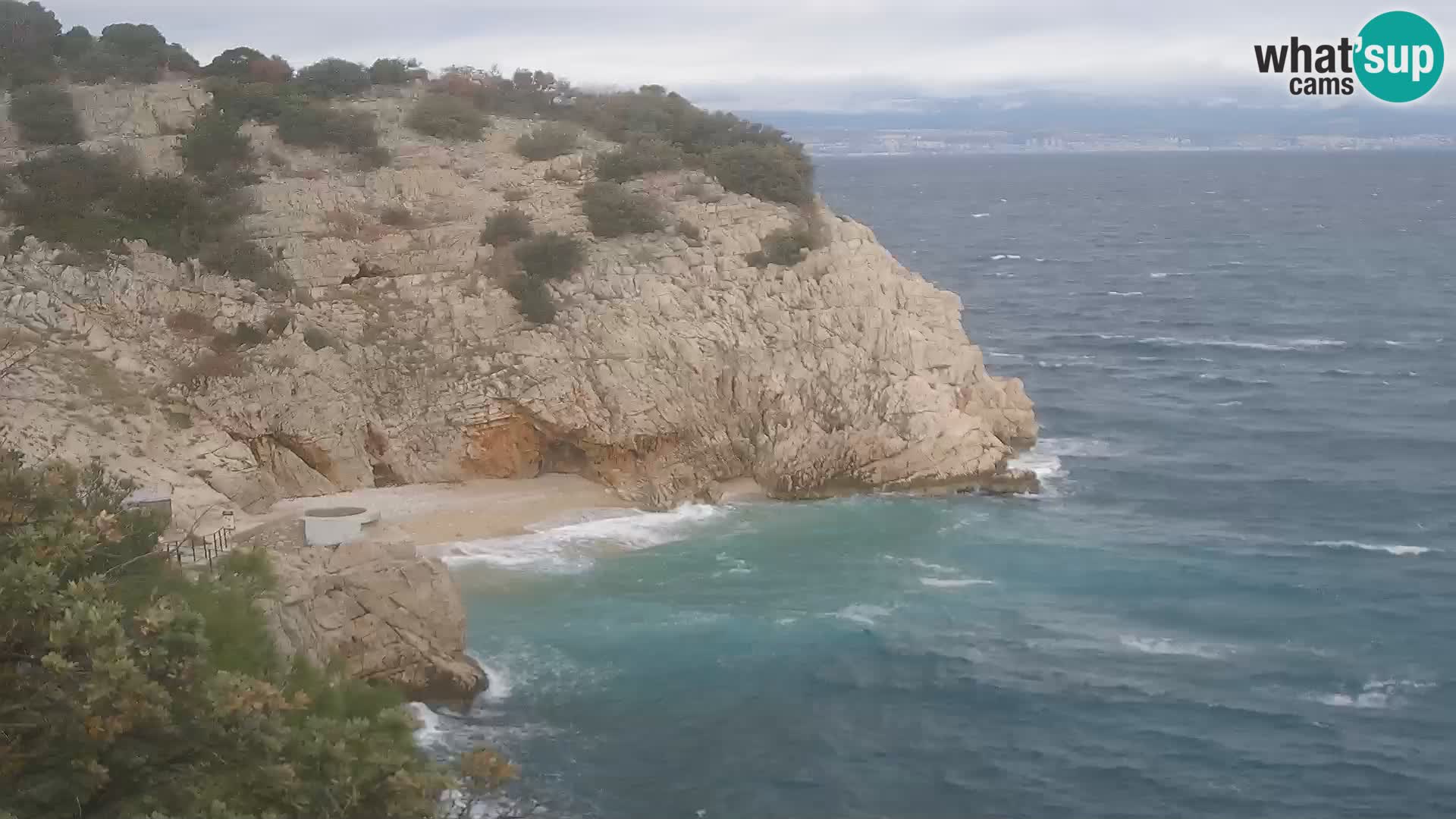 Cámara web de la playa de Brseč en Mošćenička Draga, Croacia