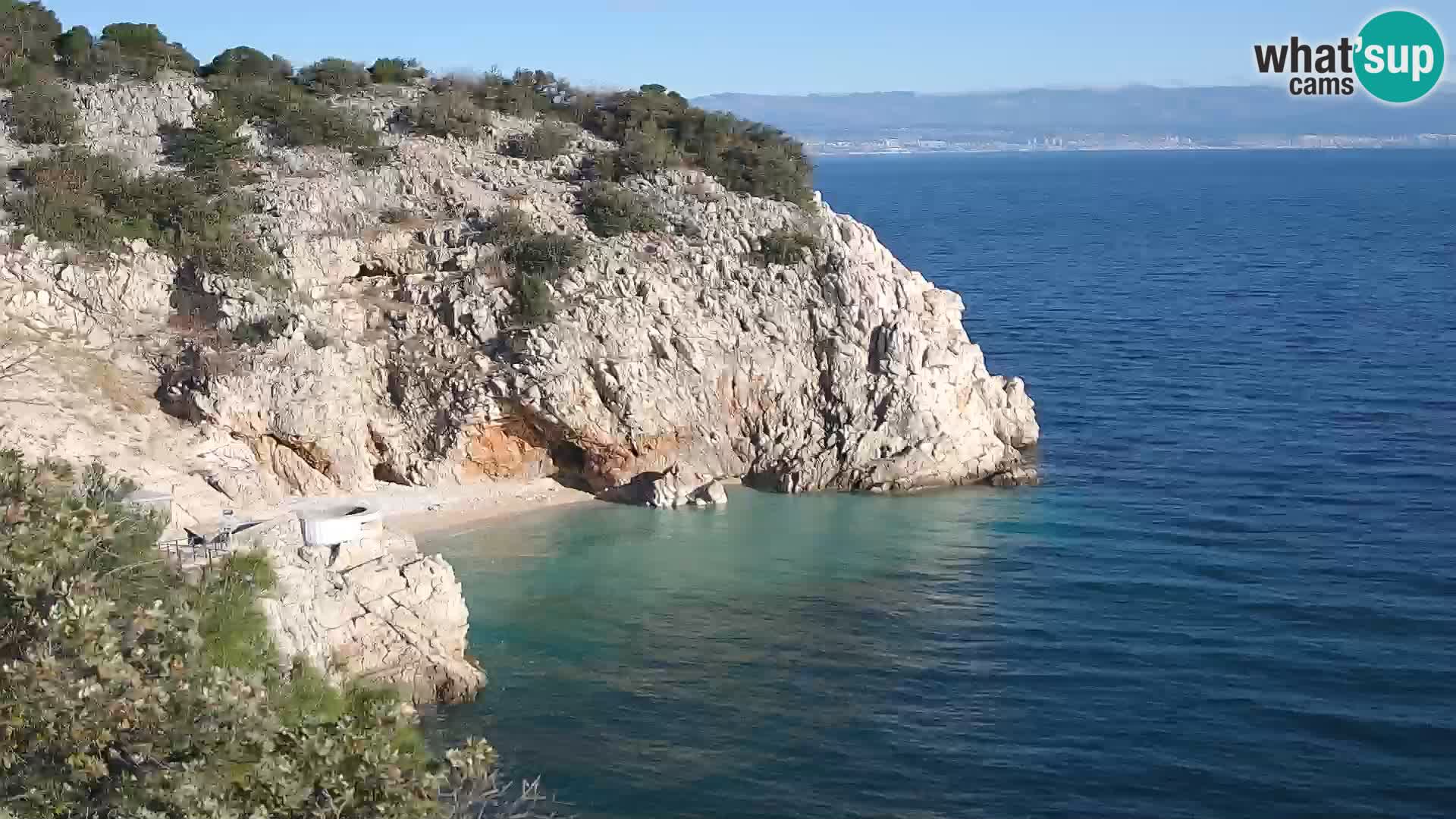 Webcam plage Brseč à Mošćenička Draga, Croatie