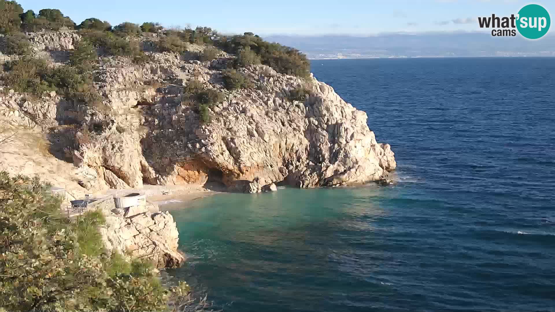 Webcam plage Brseč à Mošćenička Draga, Croatie