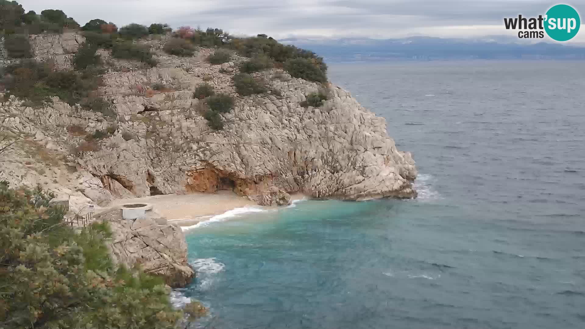 Spletna kamera Brseč plaža – Mošćenička Draga – Hrvaška