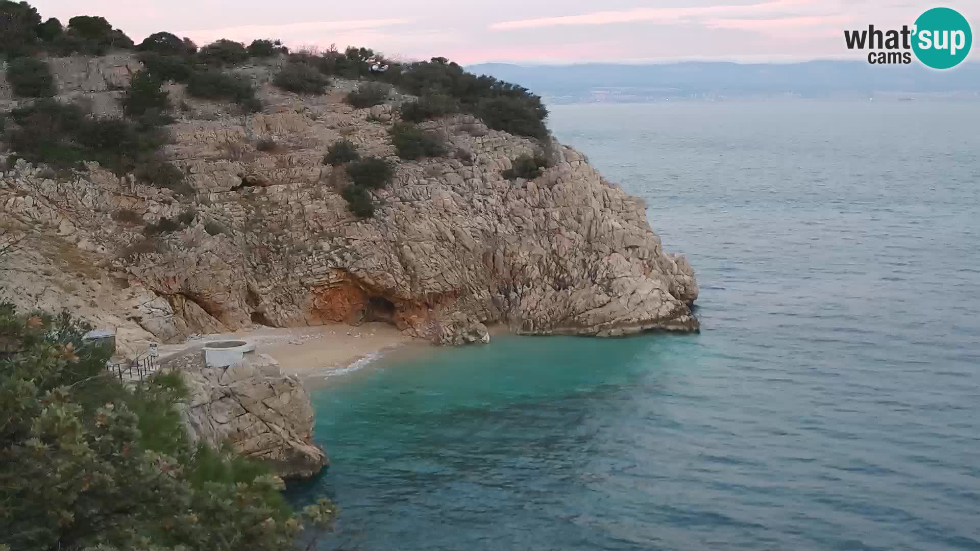 Webcam plage Brseč à Mošćenička Draga, Croatie
