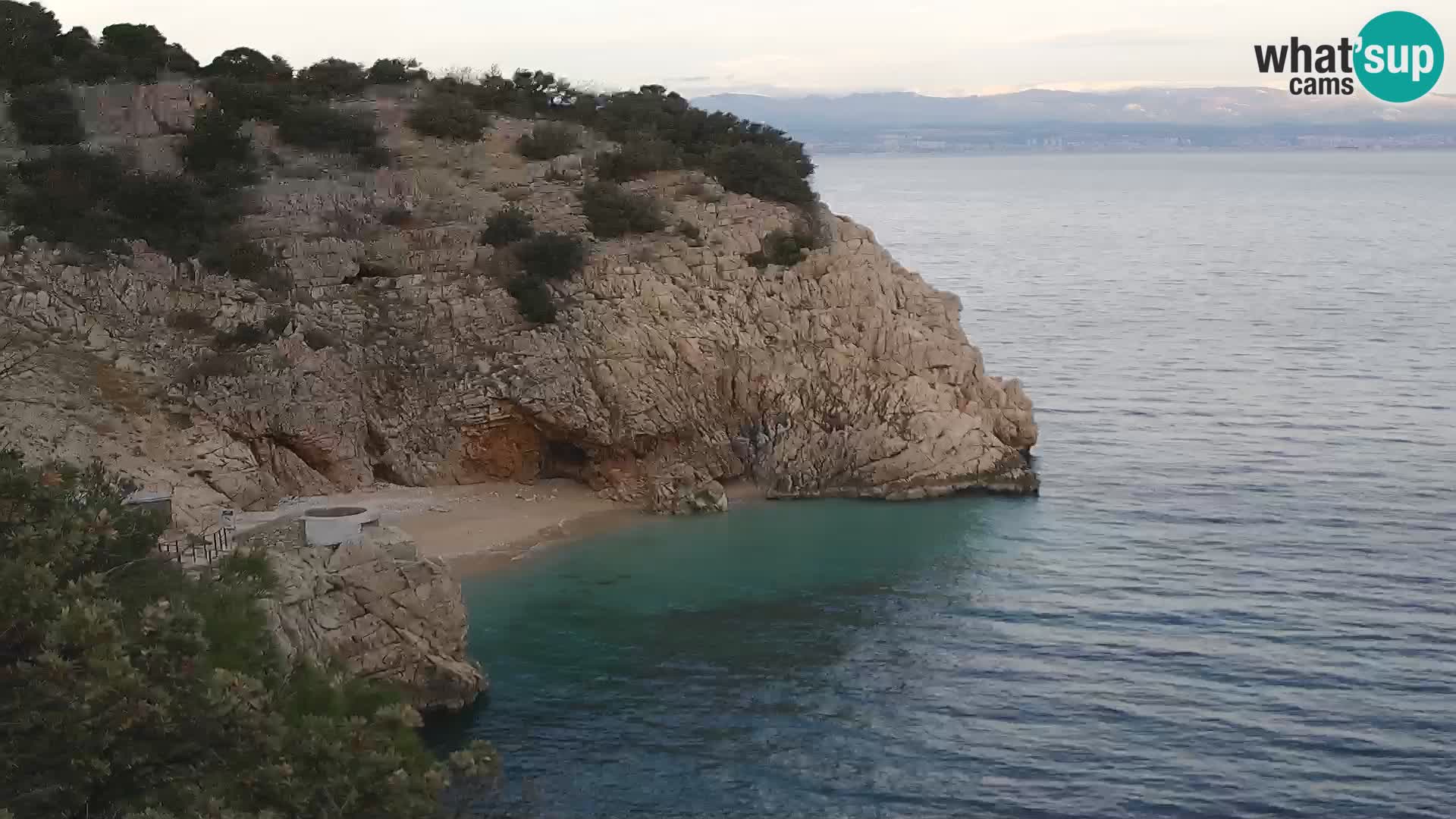 Webcam plage Brseč à Mošćenička Draga, Croatie