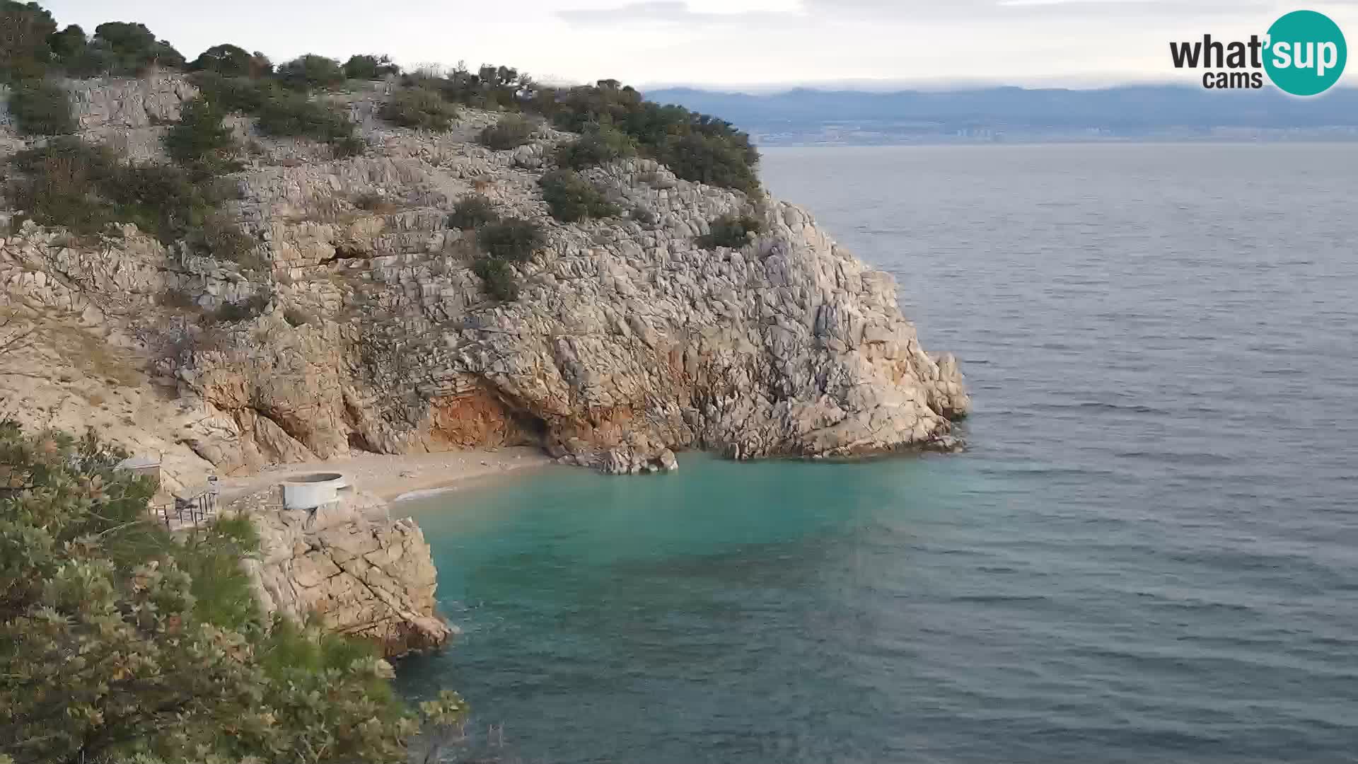 Webcam plage Brseč à Mošćenička Draga, Croatie