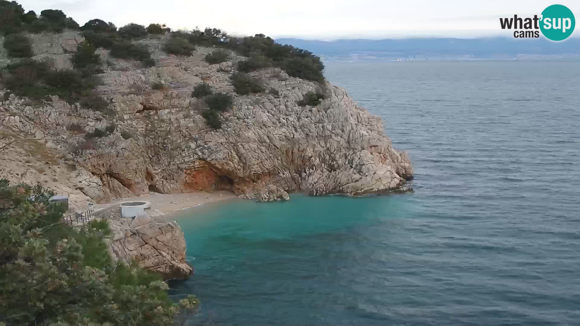 Webcam plage Brseč à Mošćenička Draga, Croatie