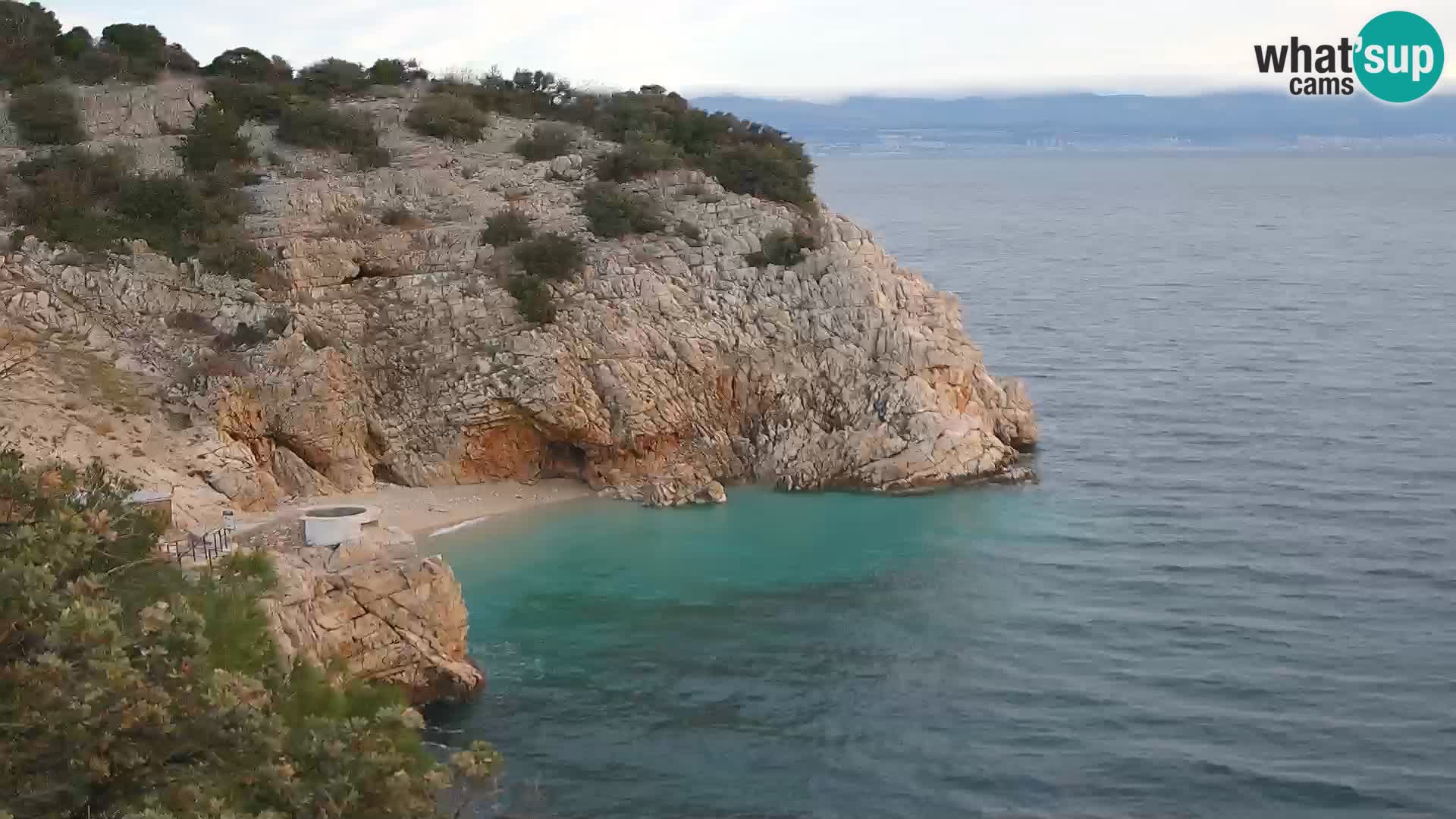 Webcam plage Brseč à Mošćenička Draga, Croatie