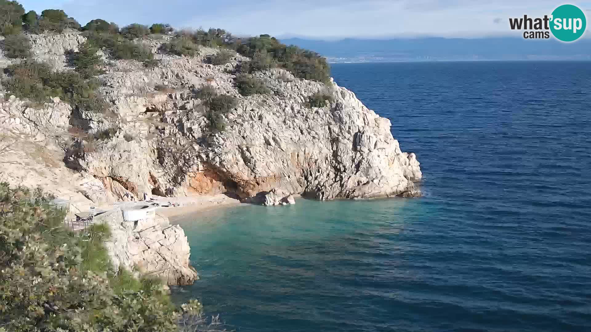 Spletna kamera Brseč plaža – Mošćenička Draga – Hrvaška