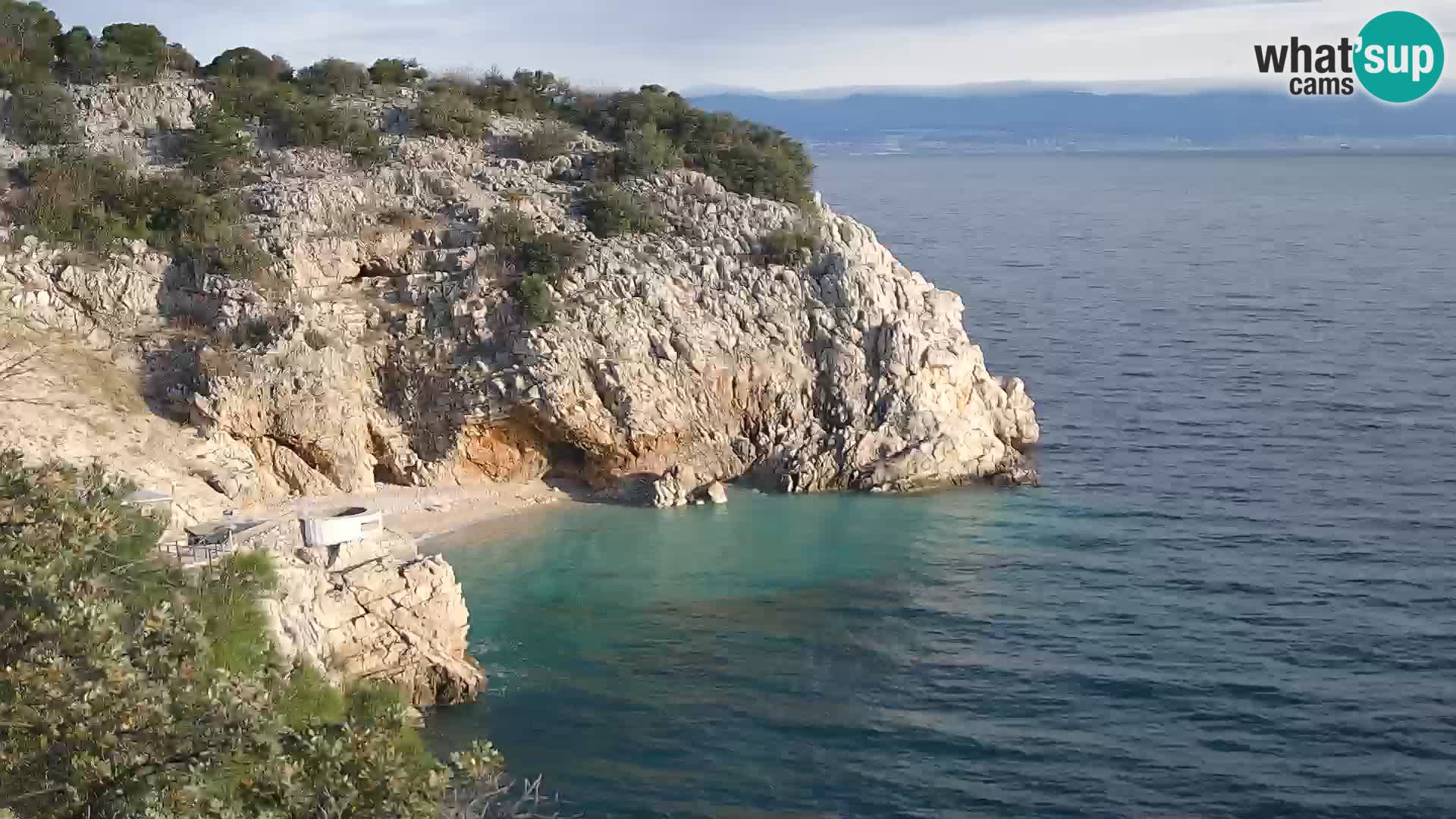 Spletna kamera Brseč plaža – Mošćenička Draga – Hrvaška