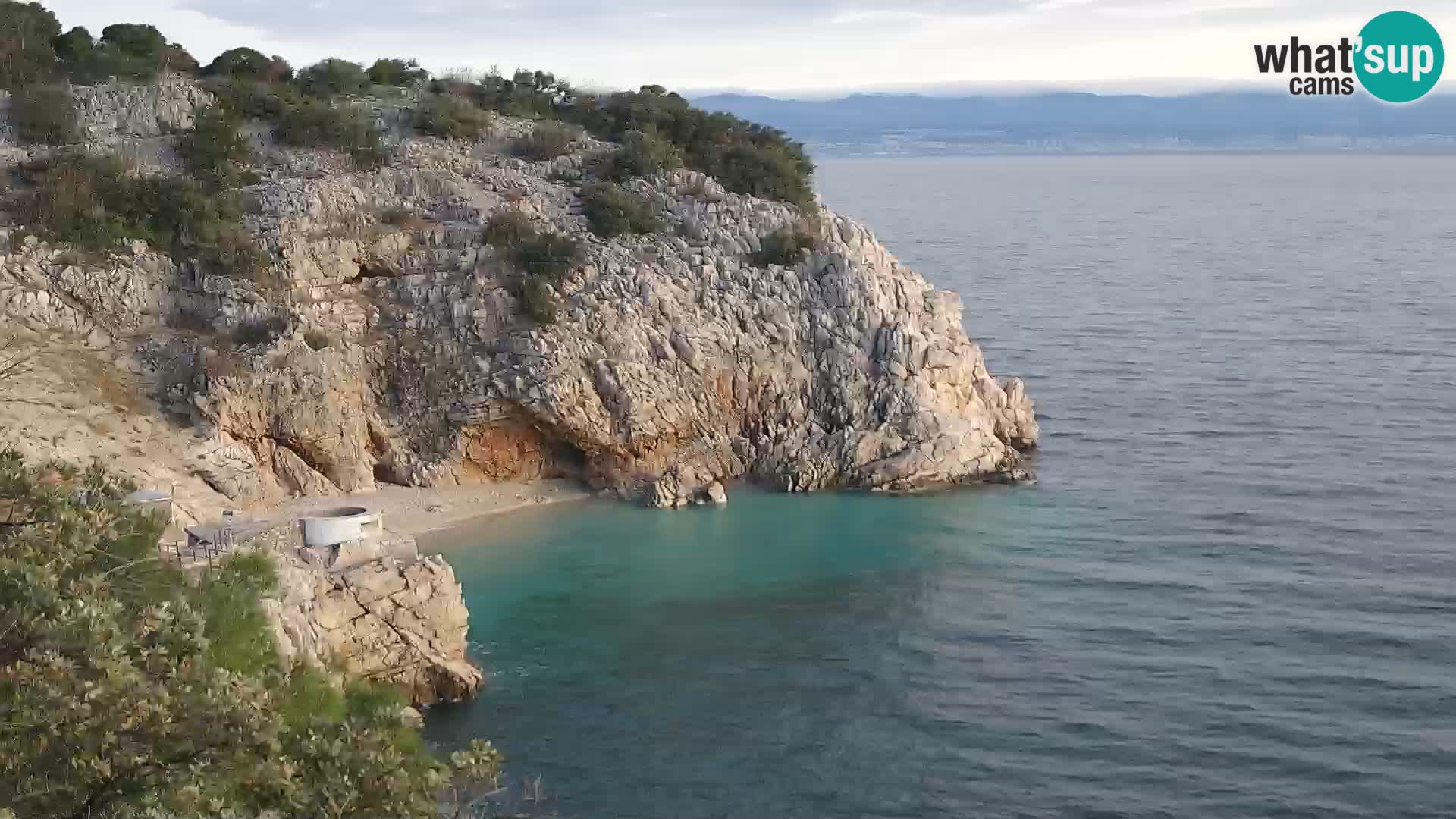 Webcam plage Brseč à Mošćenička Draga, Croatie
