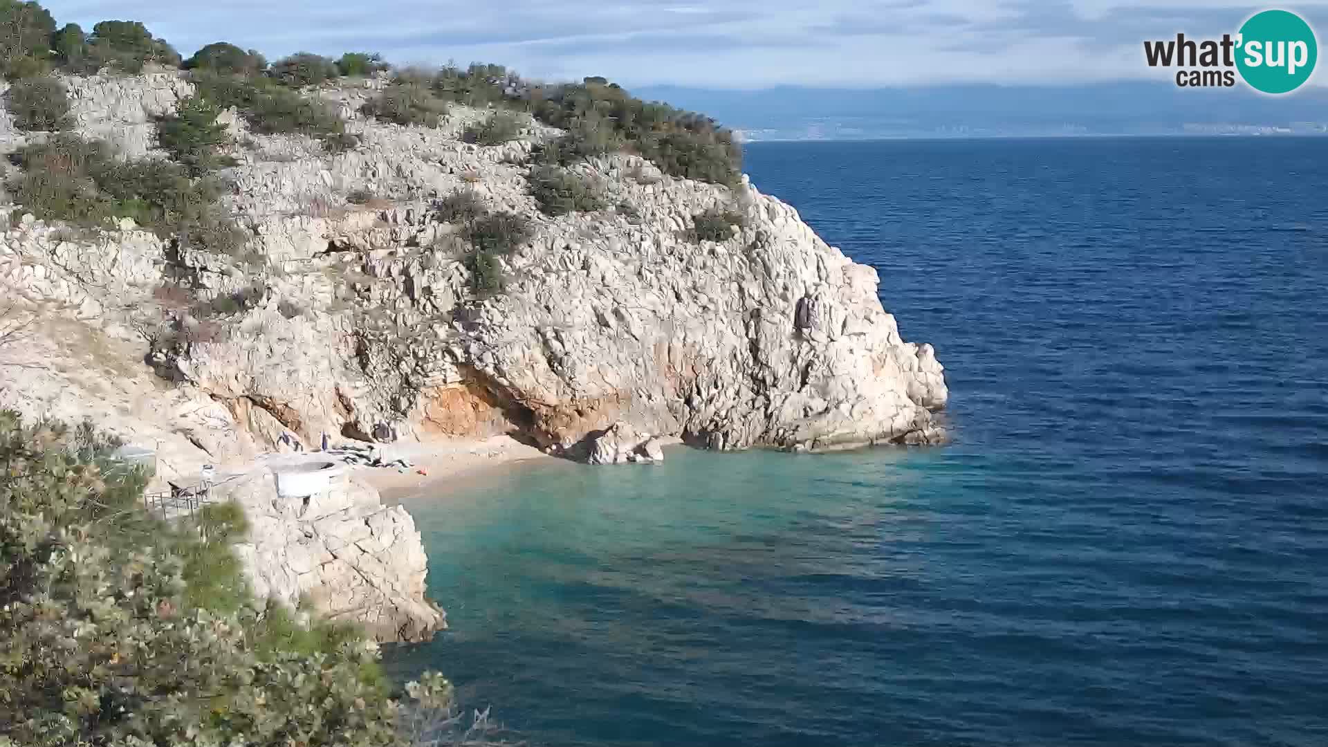 Webcam plage Brseč à Mošćenička Draga, Croatie