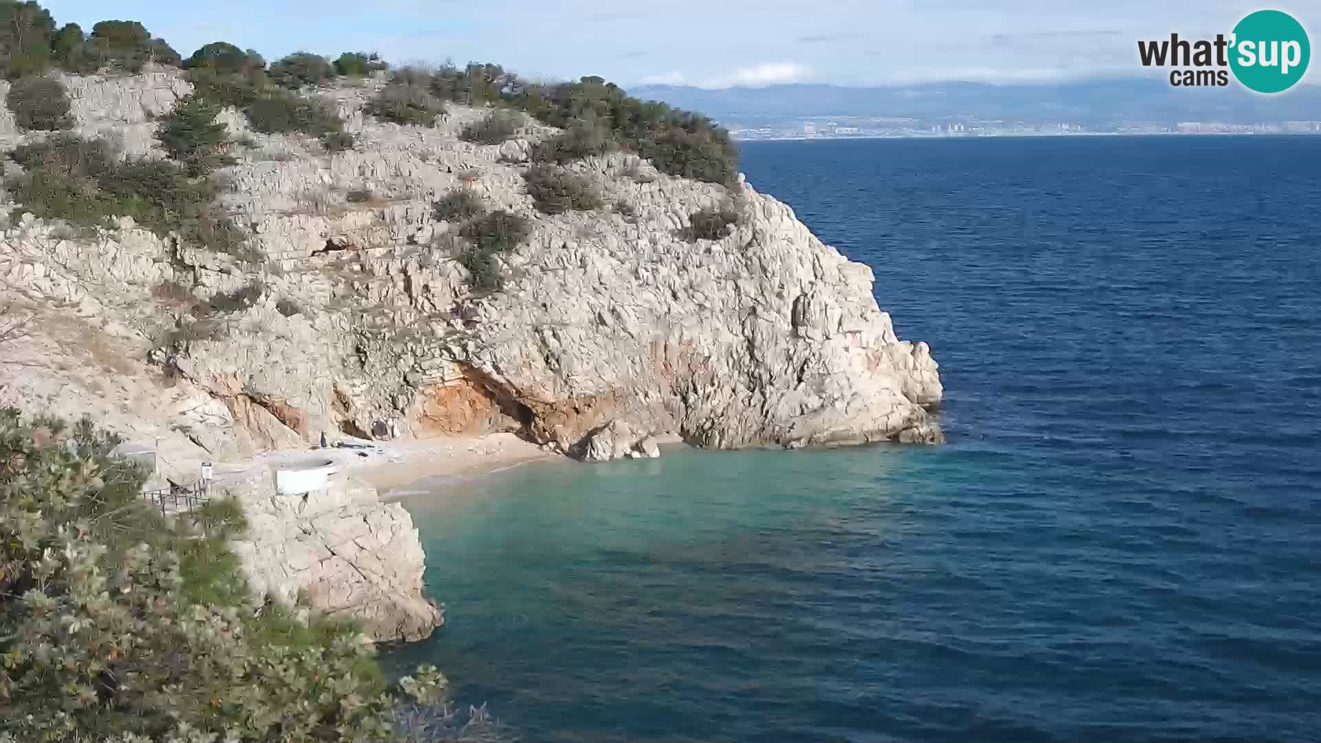 Cámara web de la playa de Brseč en Mošćenička Draga, Croacia