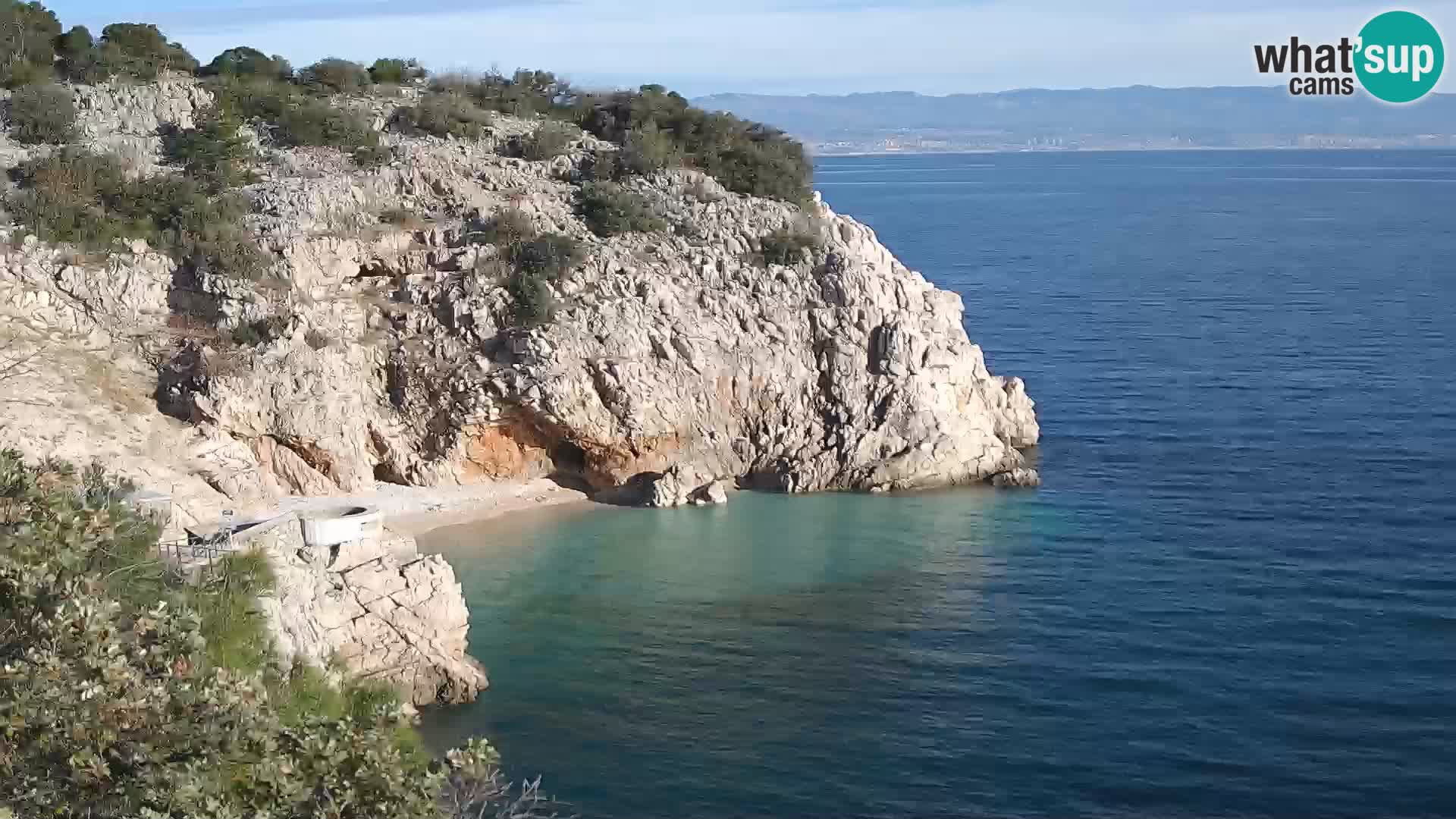 Spletna kamera Brseč plaža – Mošćenička Draga – Hrvaška