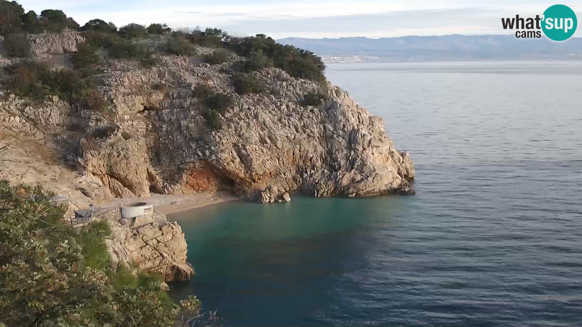 Webcam plage Brseč à Mošćenička Draga, Croatie