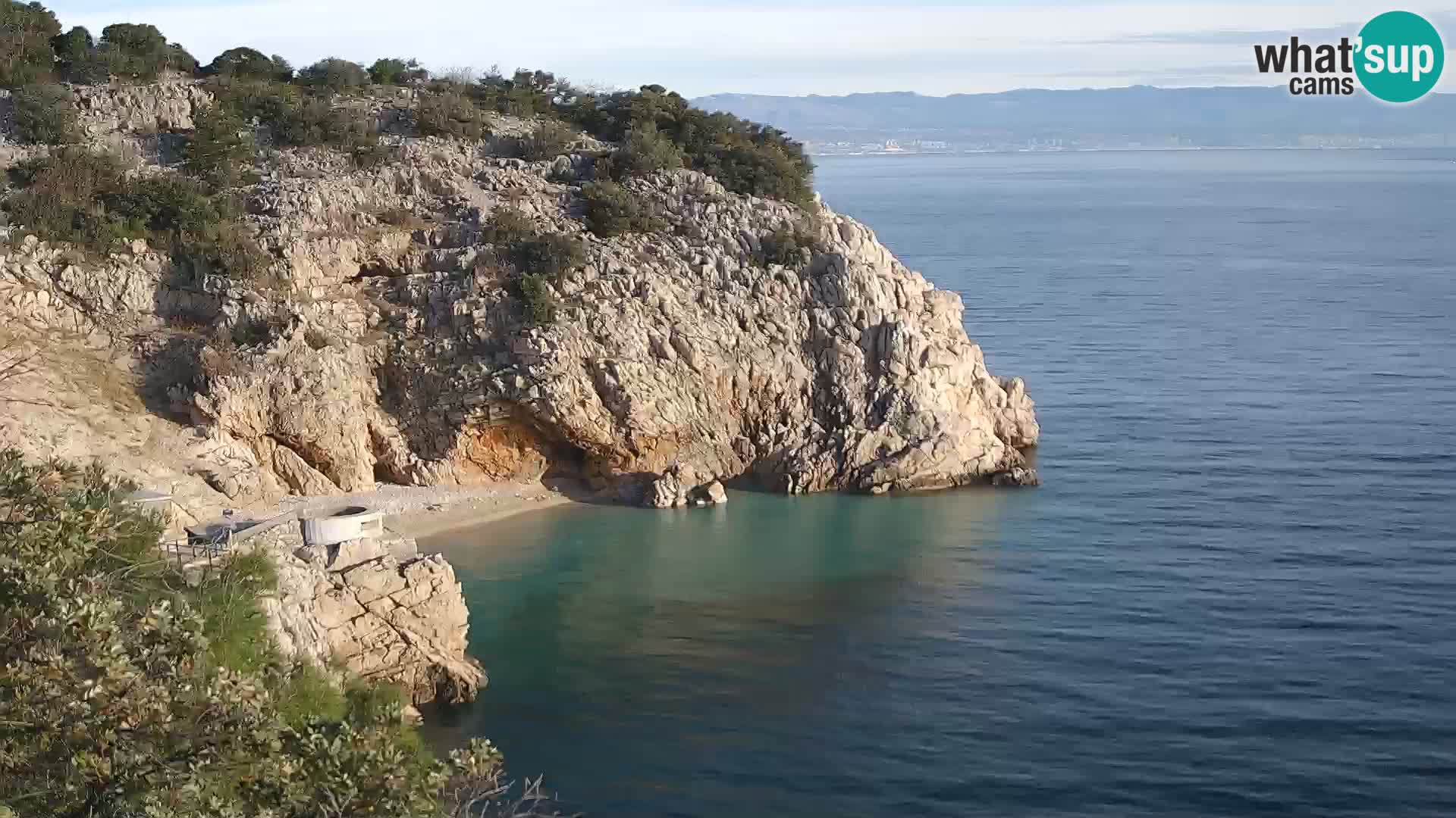 Cámara web de la playa de Brseč en Mošćenička Draga, Croacia