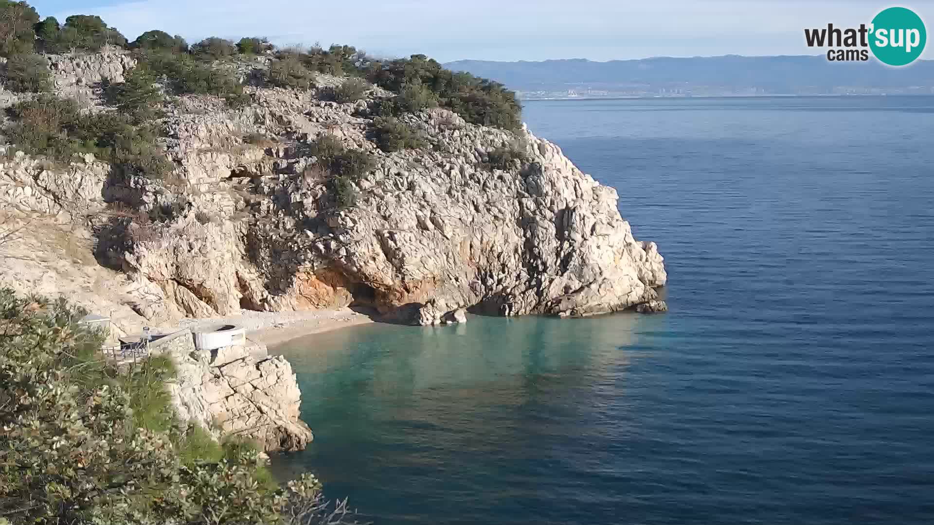 Webcam plage Brseč à Mošćenička Draga, Croatie