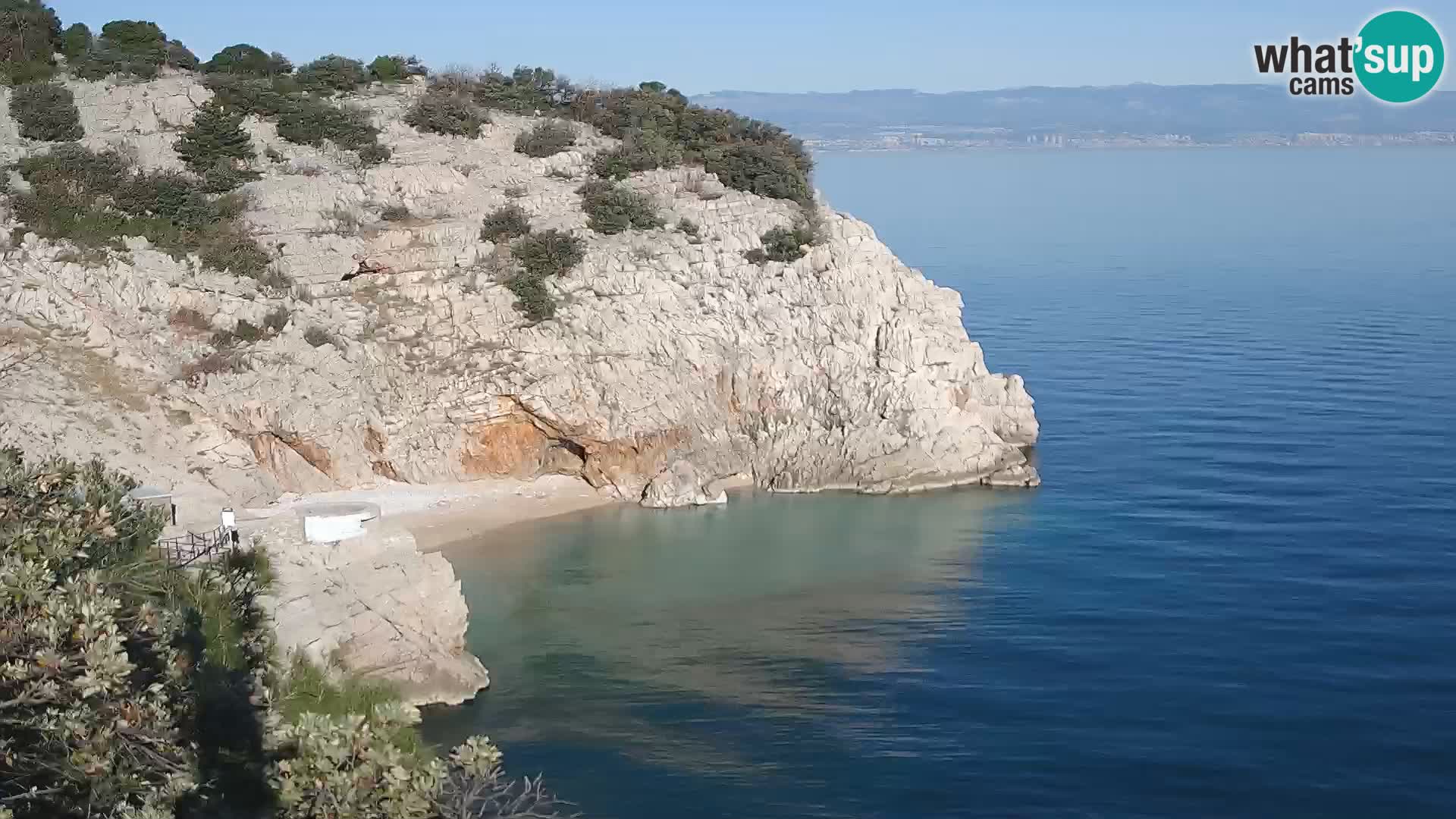 Webcam plage Brseč à Mošćenička Draga, Croatie