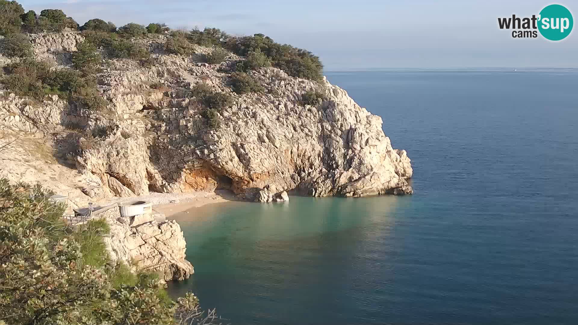 Spletna kamera Brseč plaža – Mošćenička Draga – Hrvaška