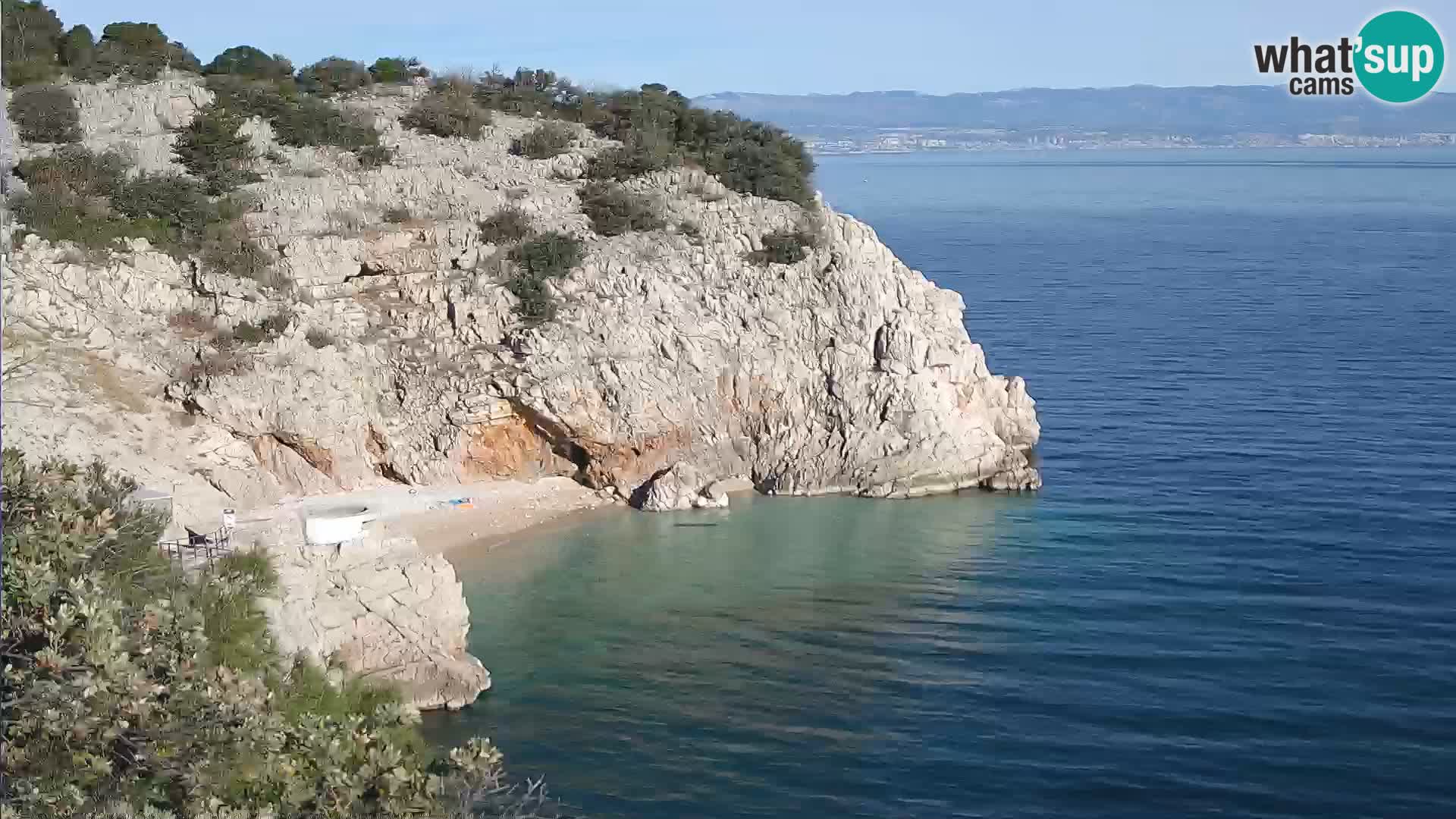 Webcam plage Brseč à Mošćenička Draga, Croatie
