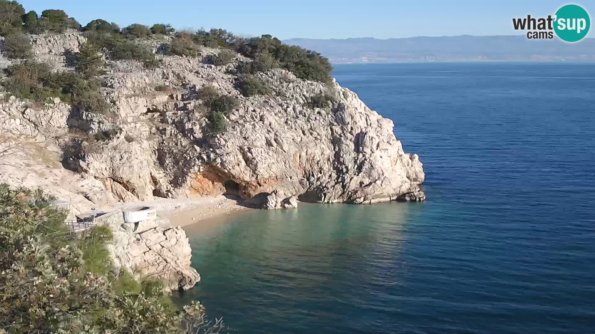 Webcam plage Brseč à Mošćenička Draga, Croatie