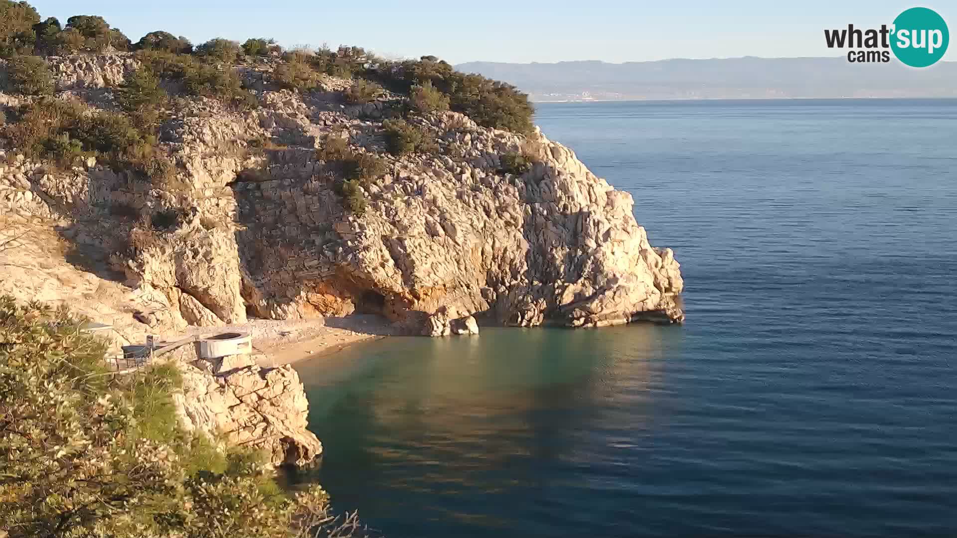 Cámara web de la playa de Brseč en Mošćenička Draga, Croacia