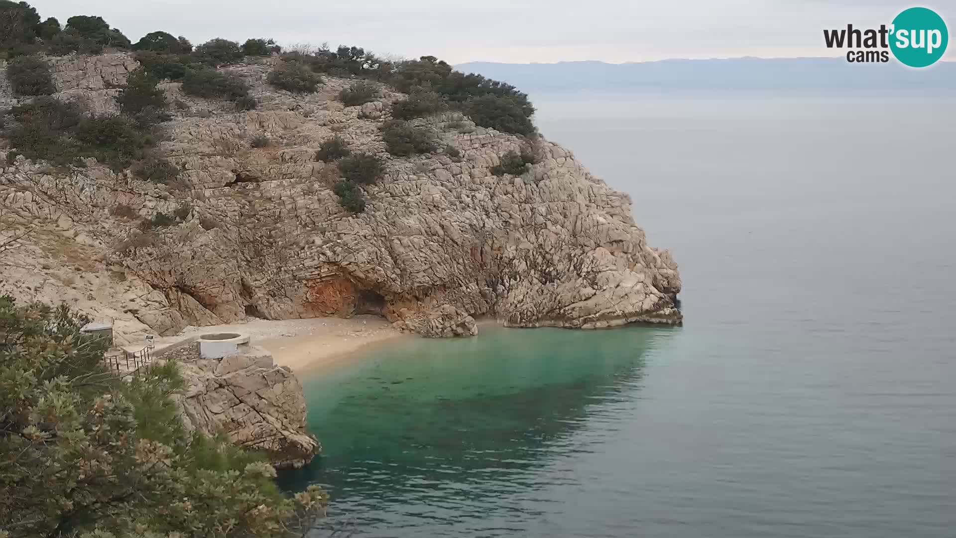 Webcam plage Brseč à Mošćenička Draga, Croatie