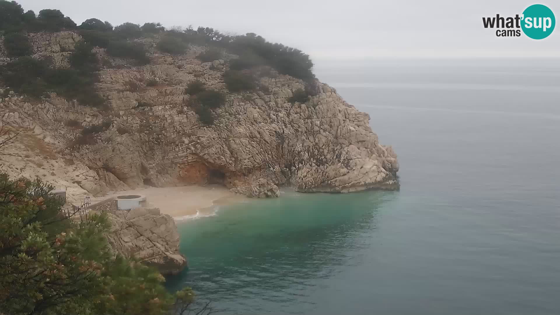 Spletna kamera Brseč plaža – Mošćenička Draga – Hrvaška