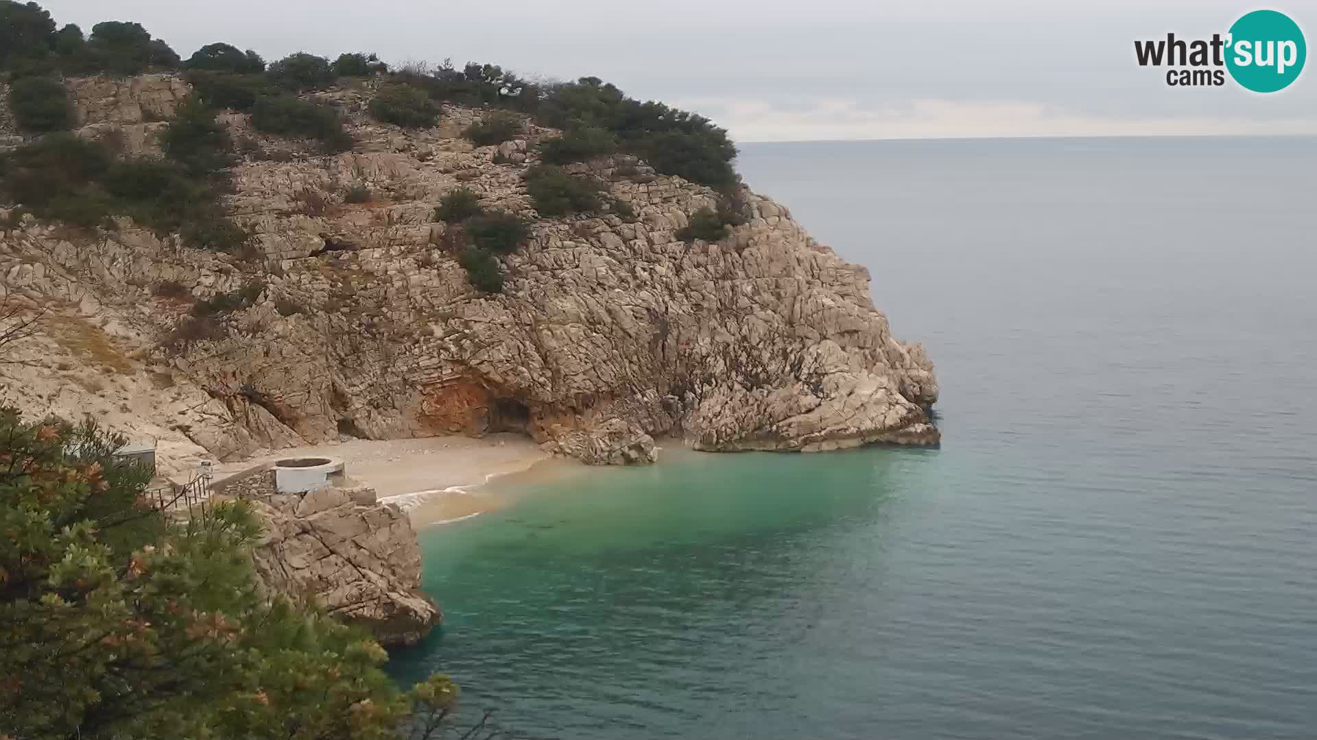 Webcam plage Brseč à Mošćenička Draga, Croatie