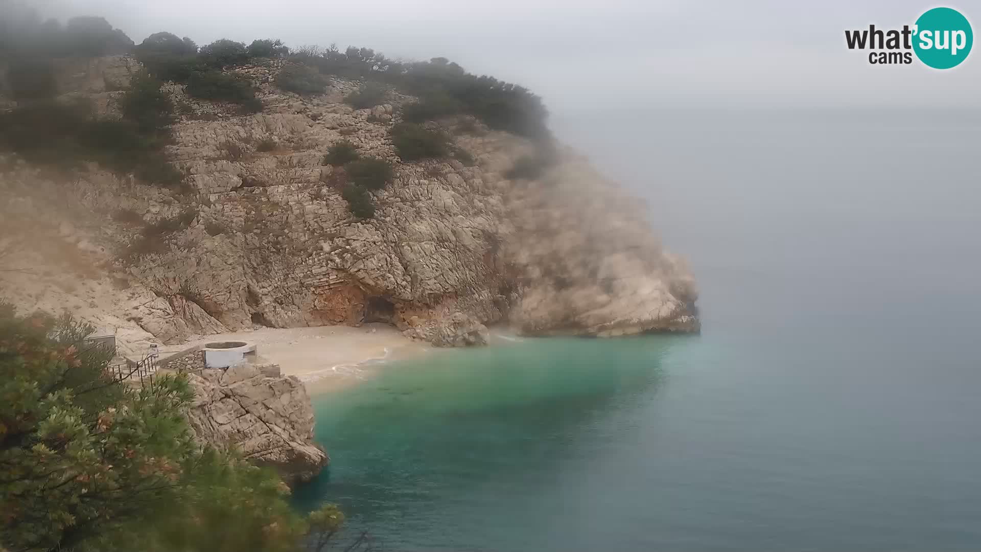 Cámara web de la playa de Brseč en Mošćenička Draga, Croacia