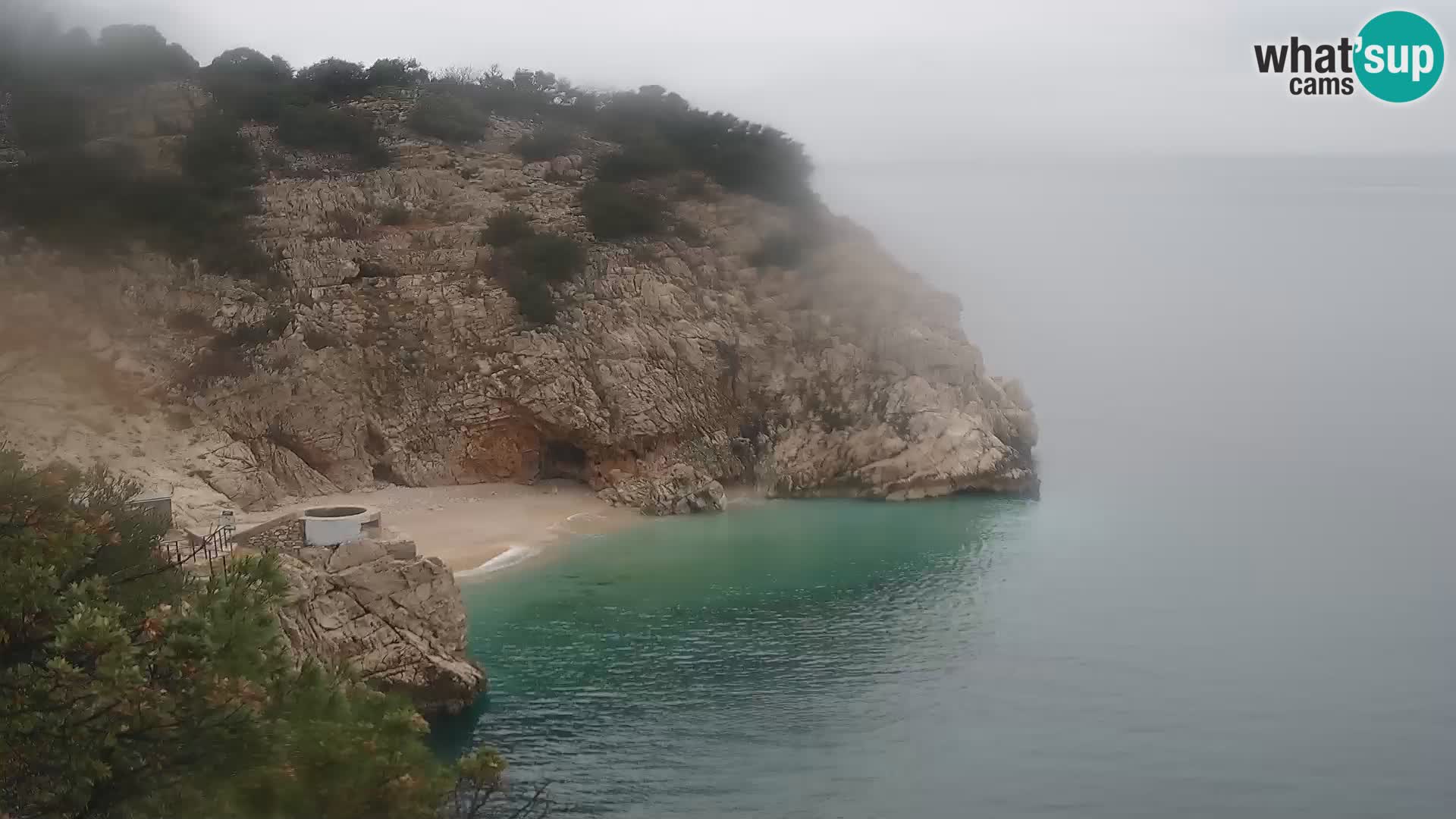 Spletna kamera Brseč plaža – Mošćenička Draga – Hrvaška