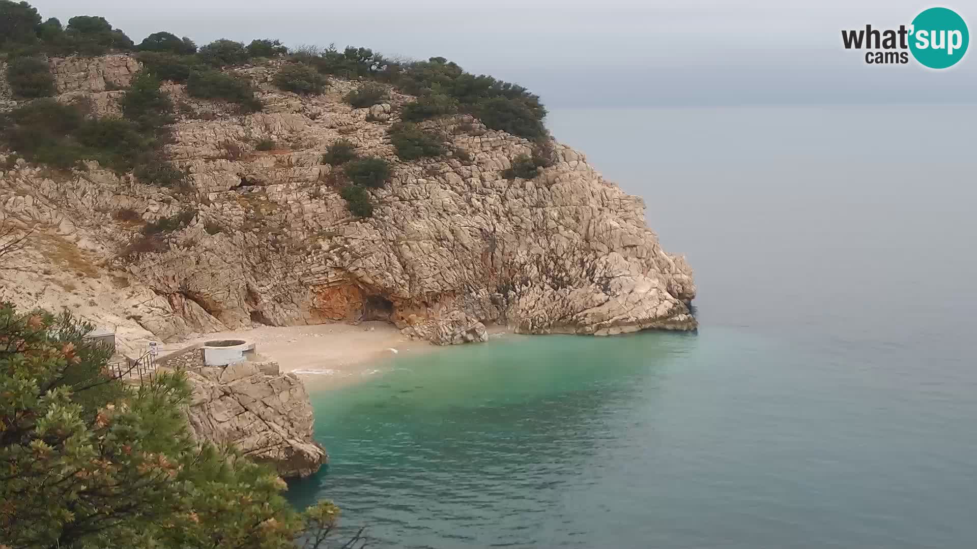 Webcam plage Brseč à Mošćenička Draga, Croatie