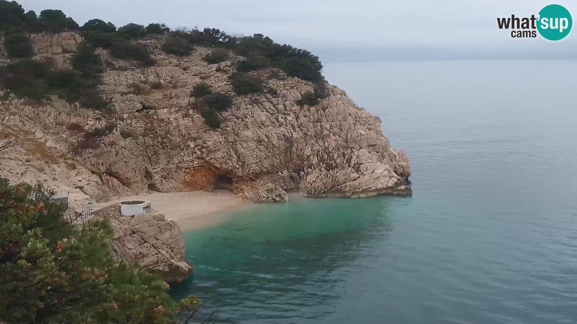 Webcam plage Brseč à Mošćenička Draga, Croatie